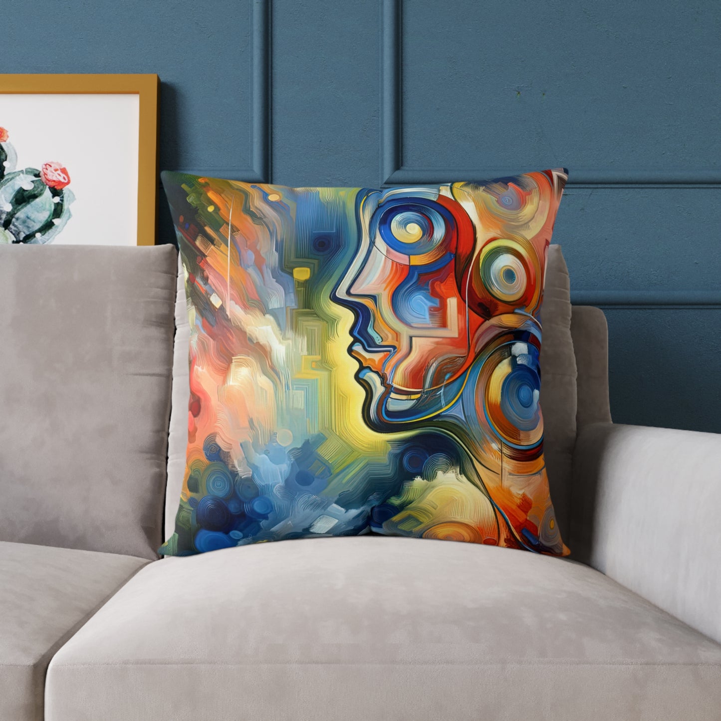 Emotional Perception Abstract Spun Polyester Pillow