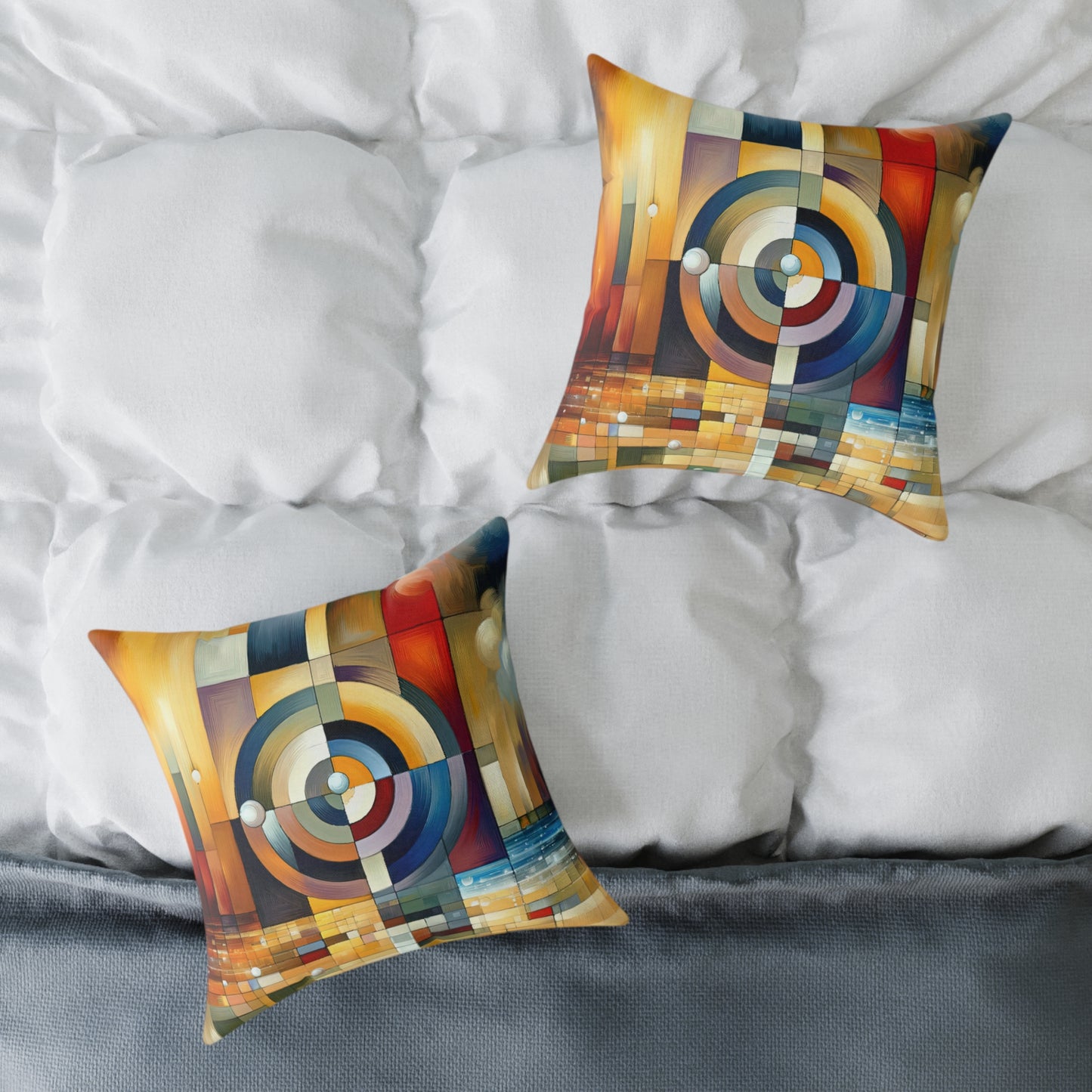 Oneness Through Tachism Spun Polyester Pillow
