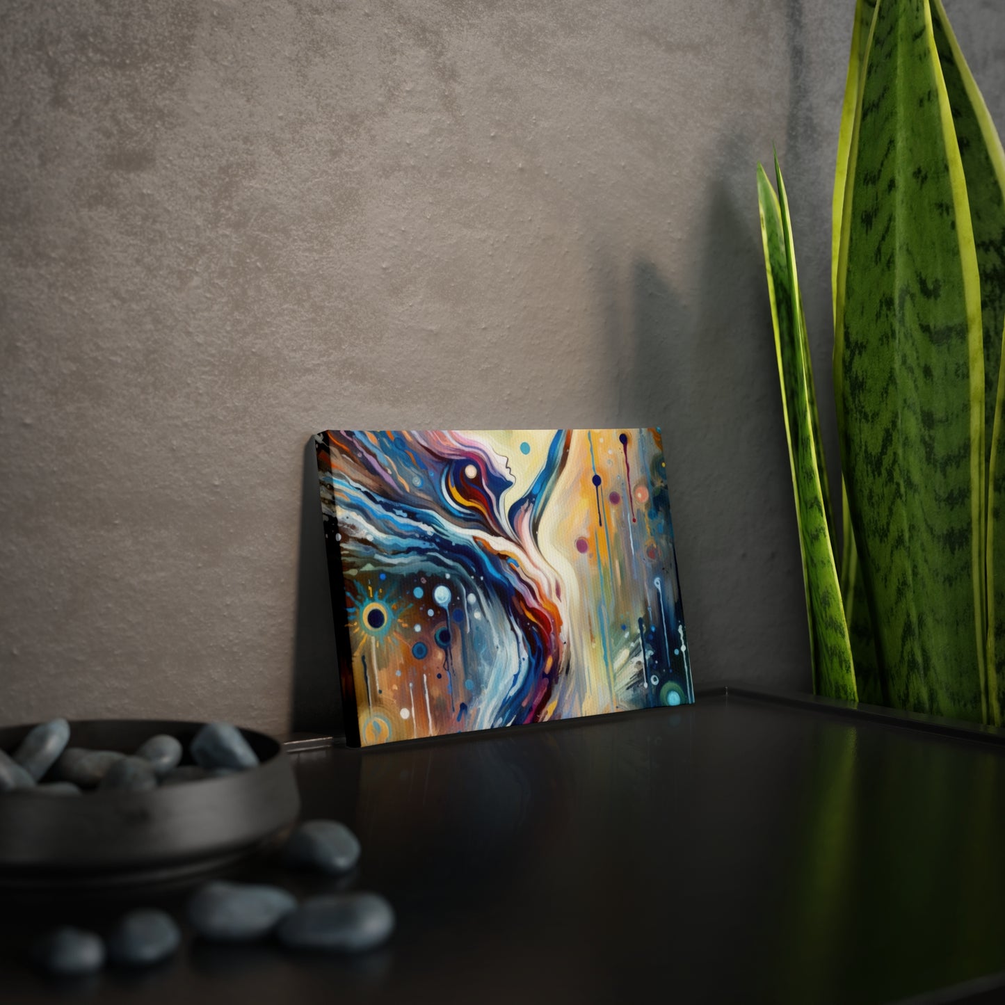 Journey Embrace Tachism Canvas Photo Tile