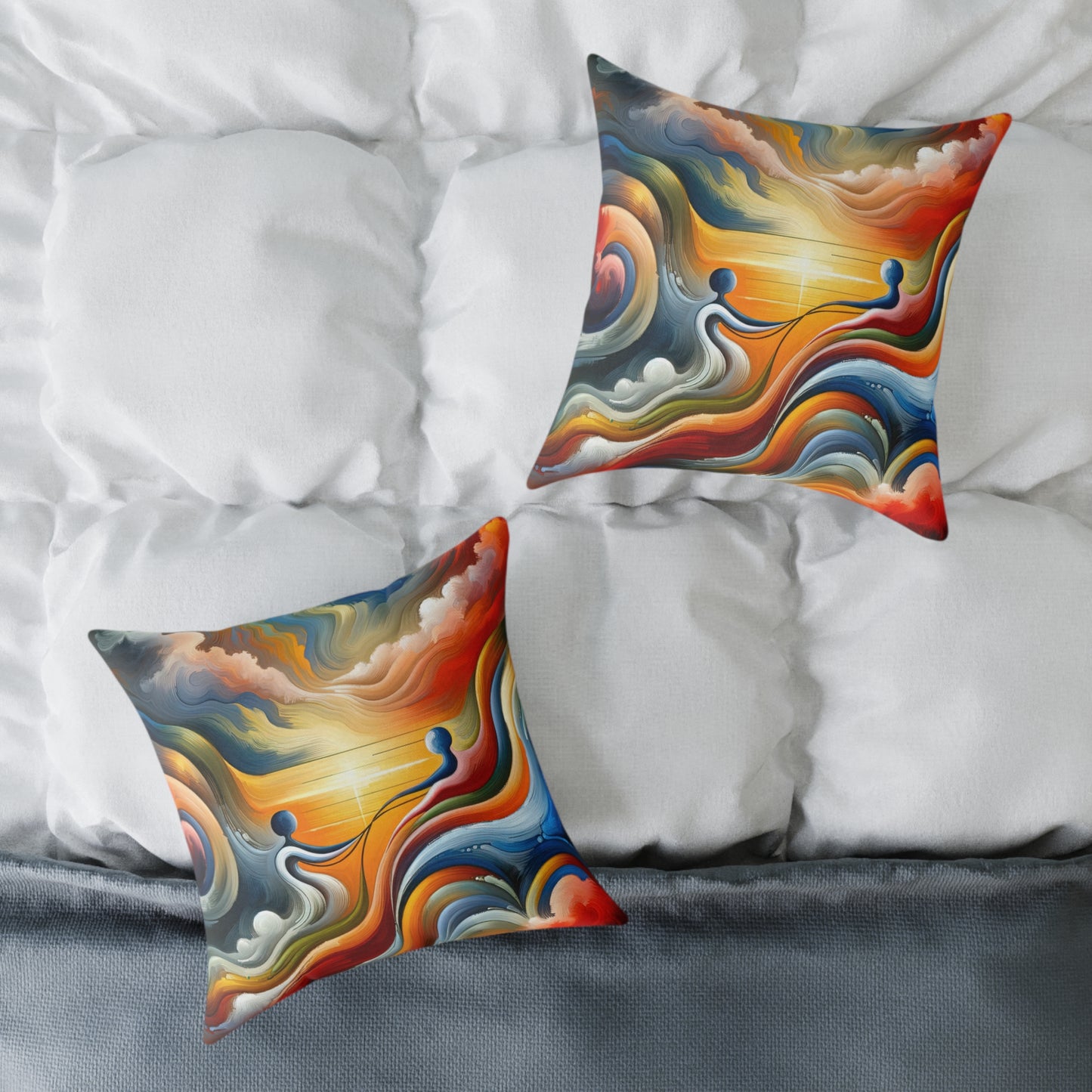 Empathetic Lifeline Abstract Spun Polyester Pillow