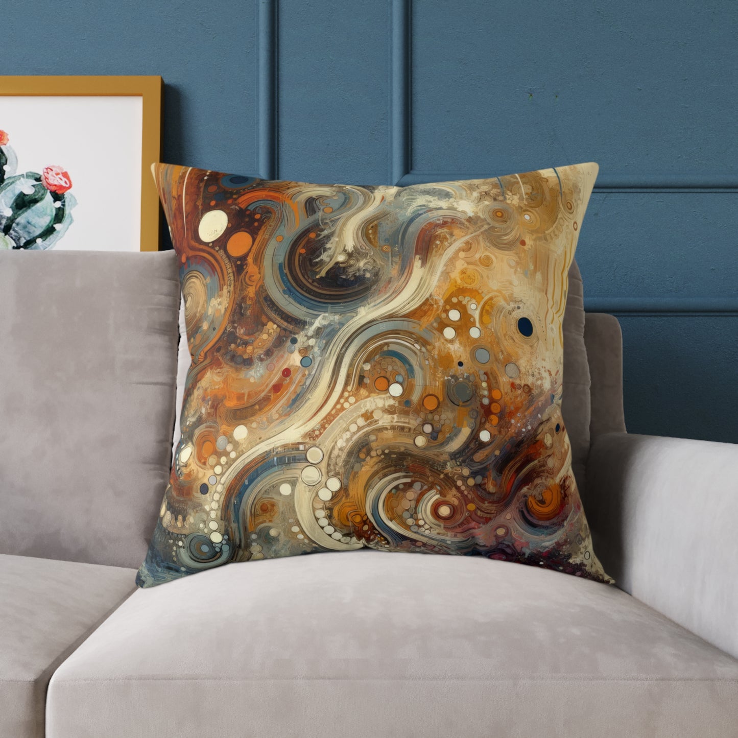 Dynamic Cultural Mosaic Spun Polyester Pillow
