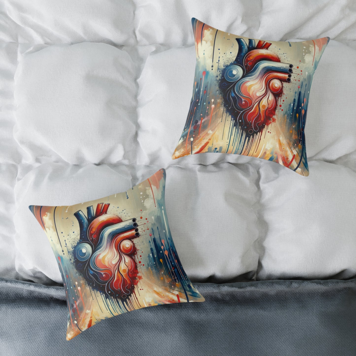 Rhythmic Heart Harmony Spun Polyester Pillow