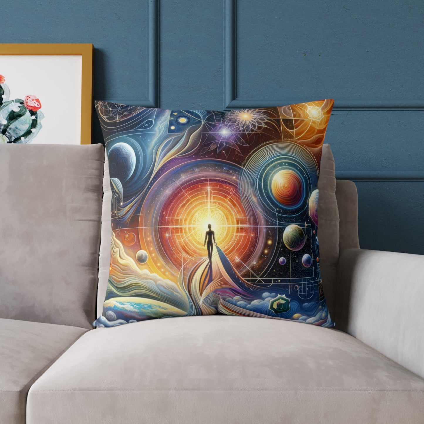 Unified Cosmic Alignment Spun Polyester Pillow