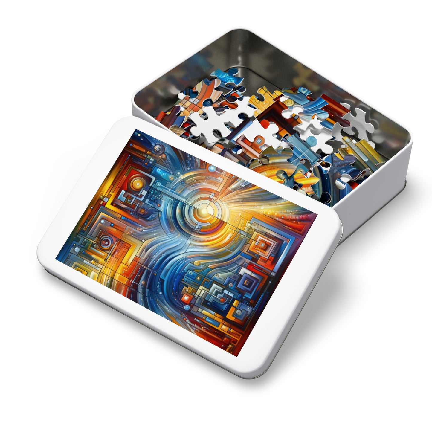 Digital Tachism Connectivity Jigsaw Puzzle (30, 110, 252, 500,1000-Piece)