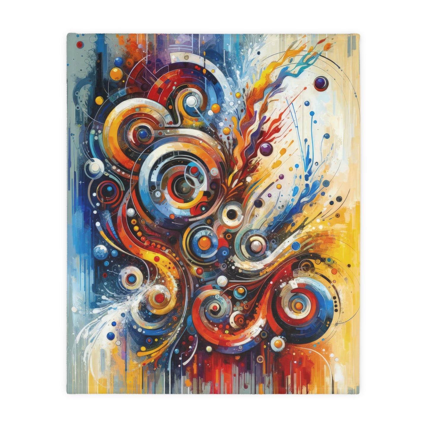 Harmonic Abstract Synergy Velveteen Microfiber Blanket (Two-sided print)
