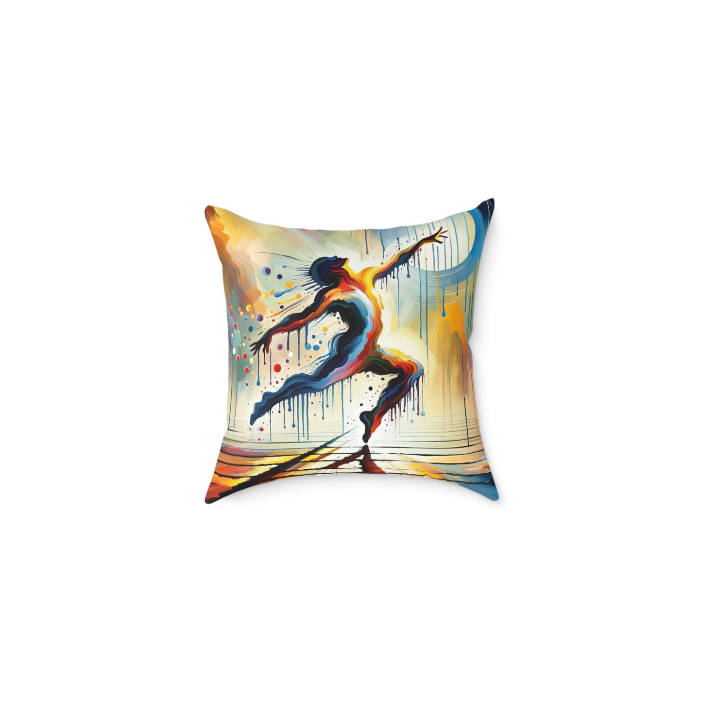 Expressive Dance Reflection Spun Polyester Pillow