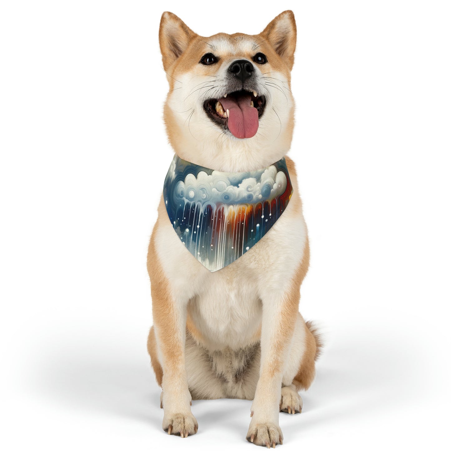 Grounding Silver Clouds Pet Bandana Collar