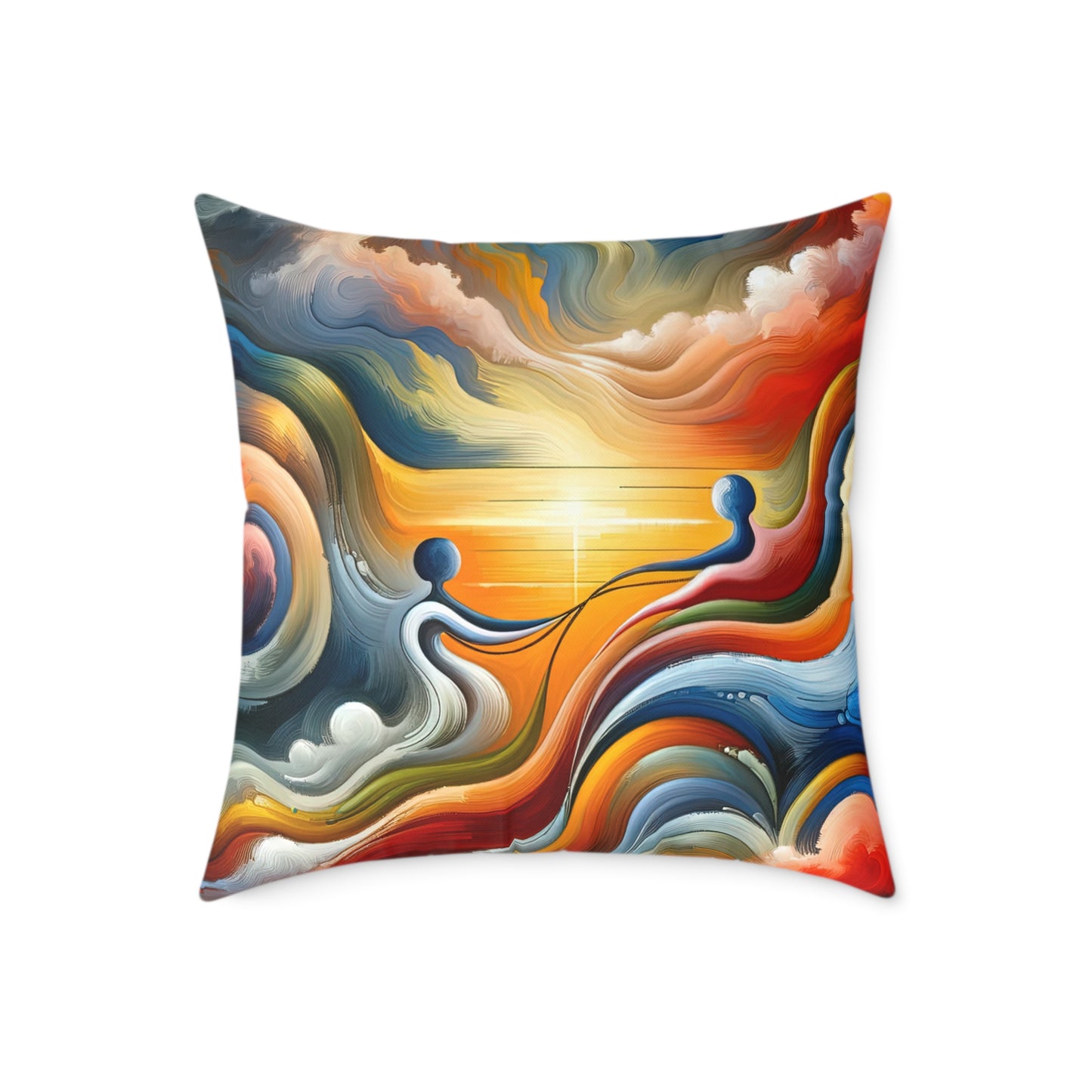Empathetic Lifeline Abstract Spun Polyester Pillow