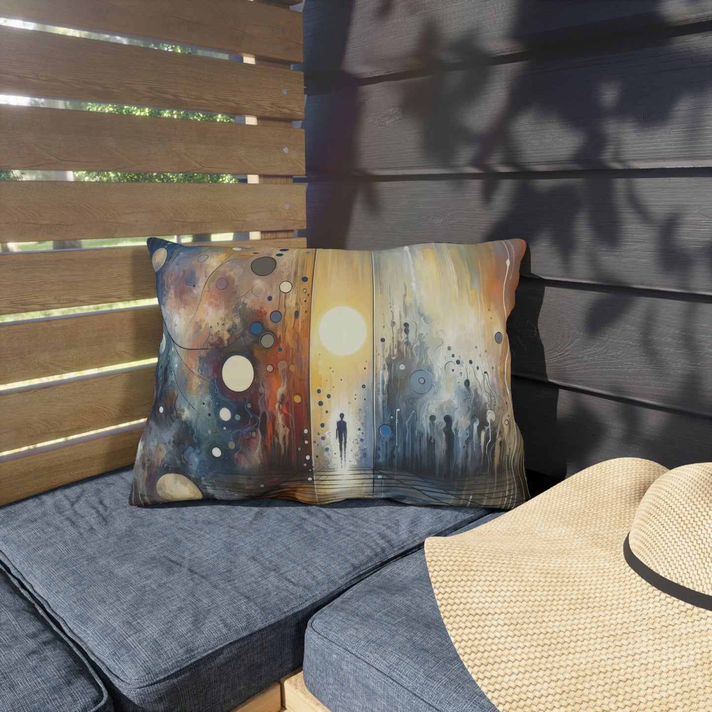 Stillness Transition Abstract Outdoor Pillows