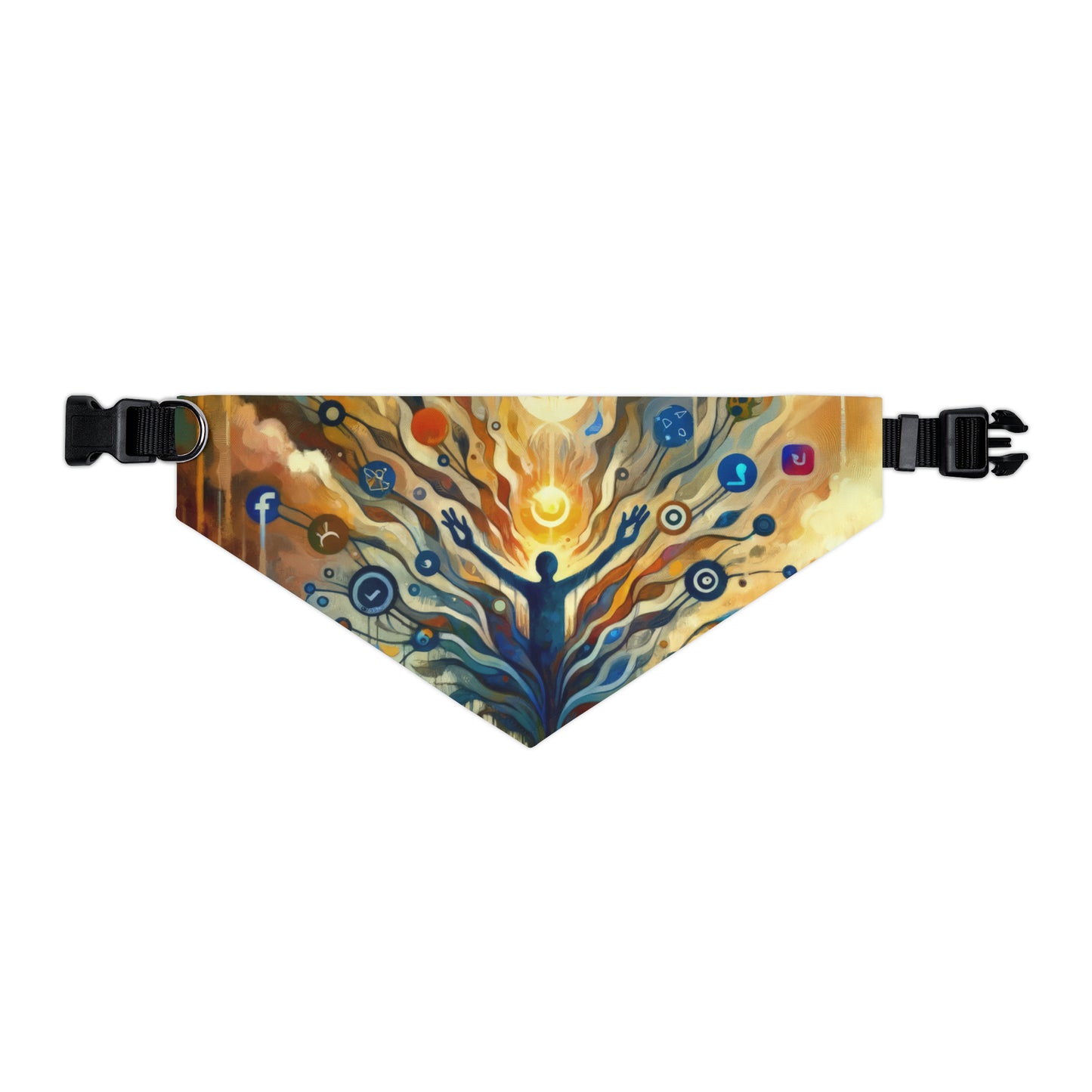 Reflective Digital Meditation Pet Bandana Collar