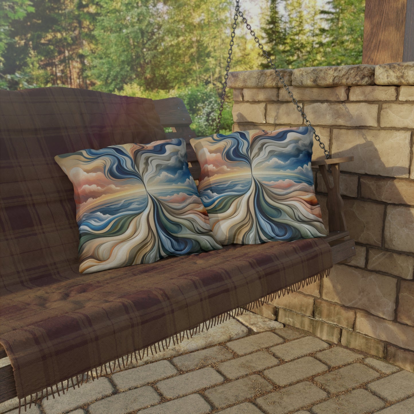 Tachism Confluence Harmony Outdoor Pillows