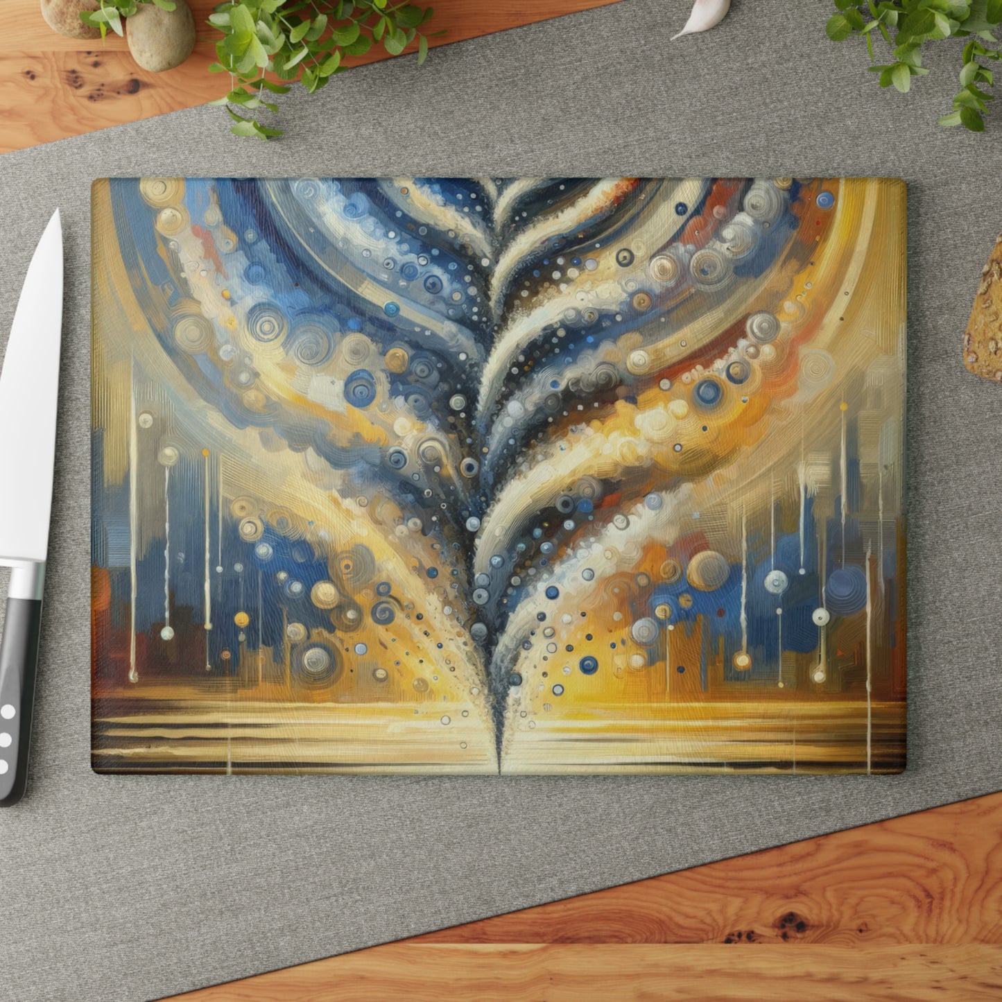 Ripple Effect Abstraction Glass Cutting Board