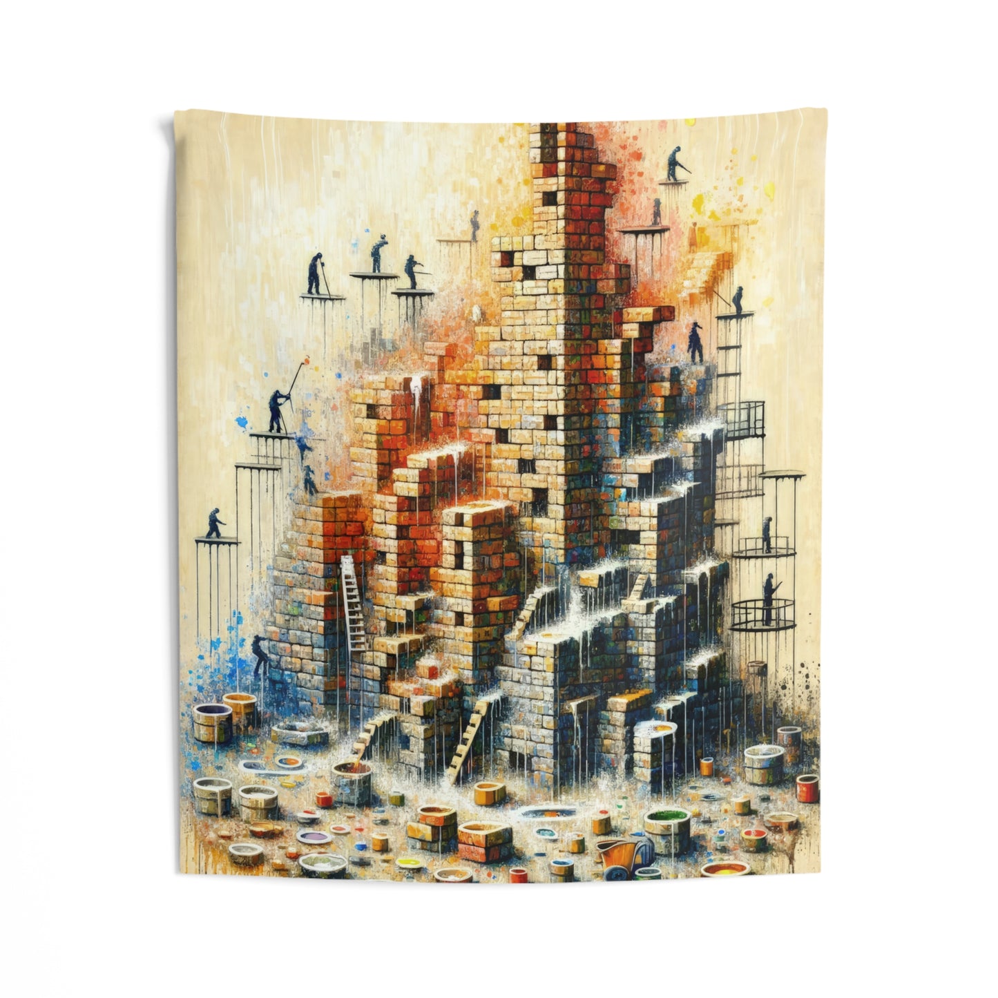 Actions Constructing Society Indoor Wall Tapestries