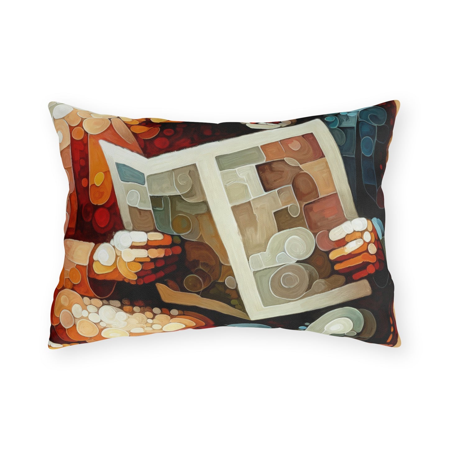 Elderly Unity Tachism Outdoor Pillows