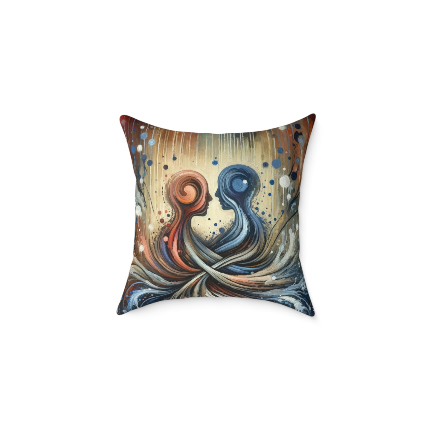 Empathic Connection Tachism Spun Polyester Pillow