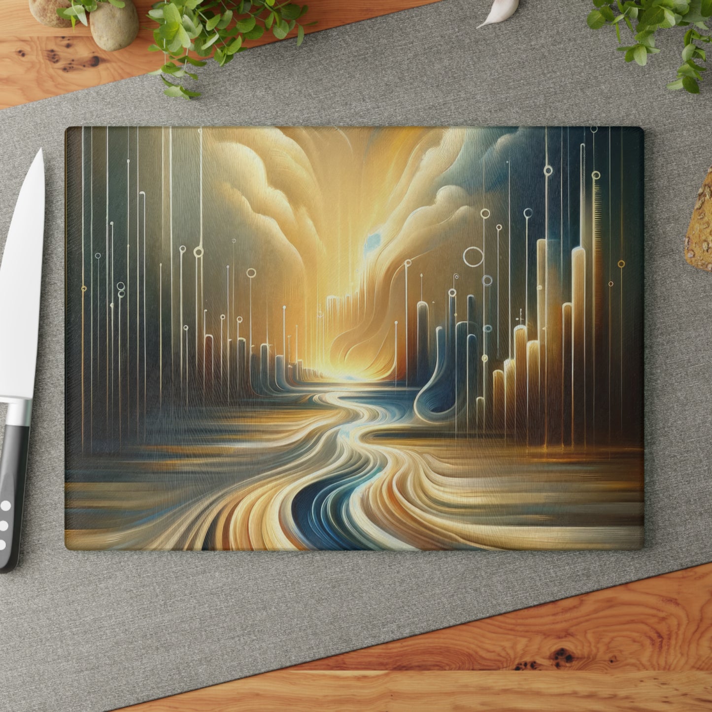 Frequency Shift Evocative Glass Cutting Board