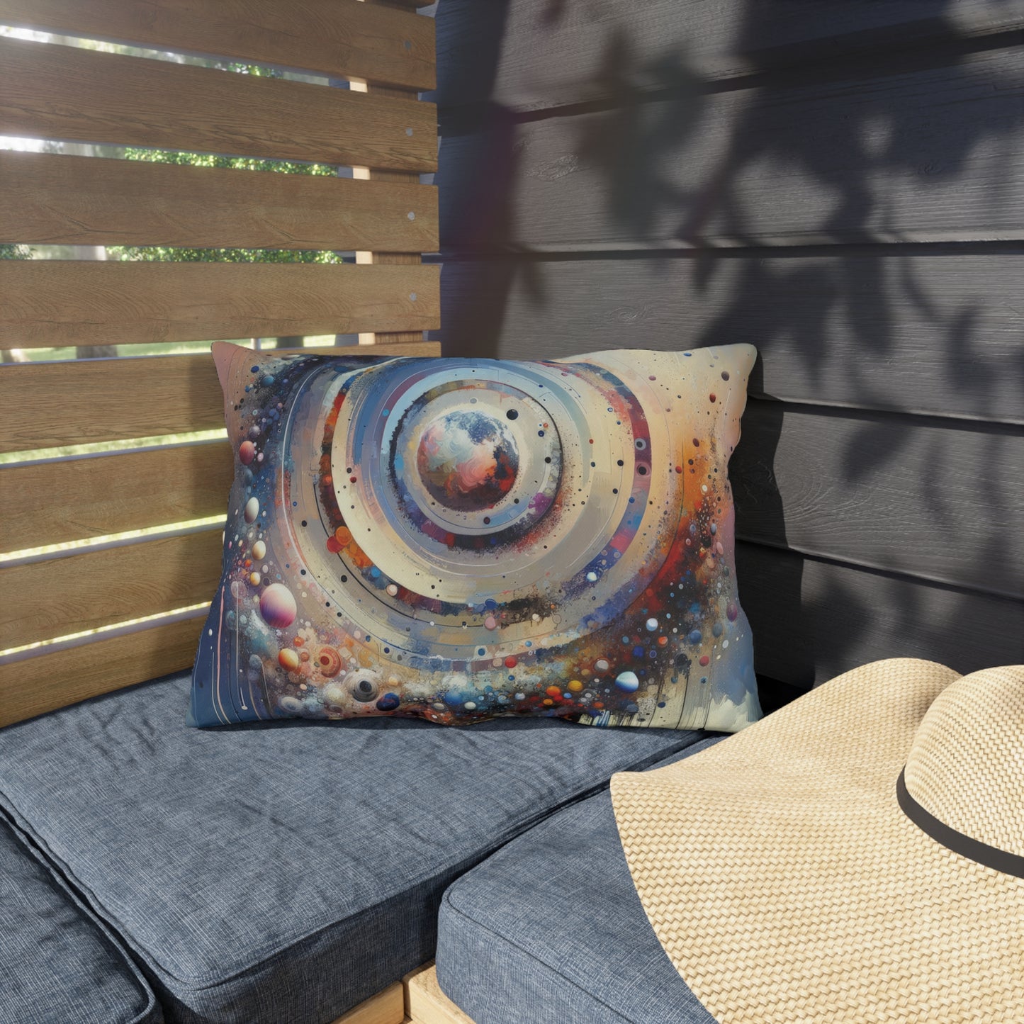 Conscious Rings Tachism Outdoor Pillows