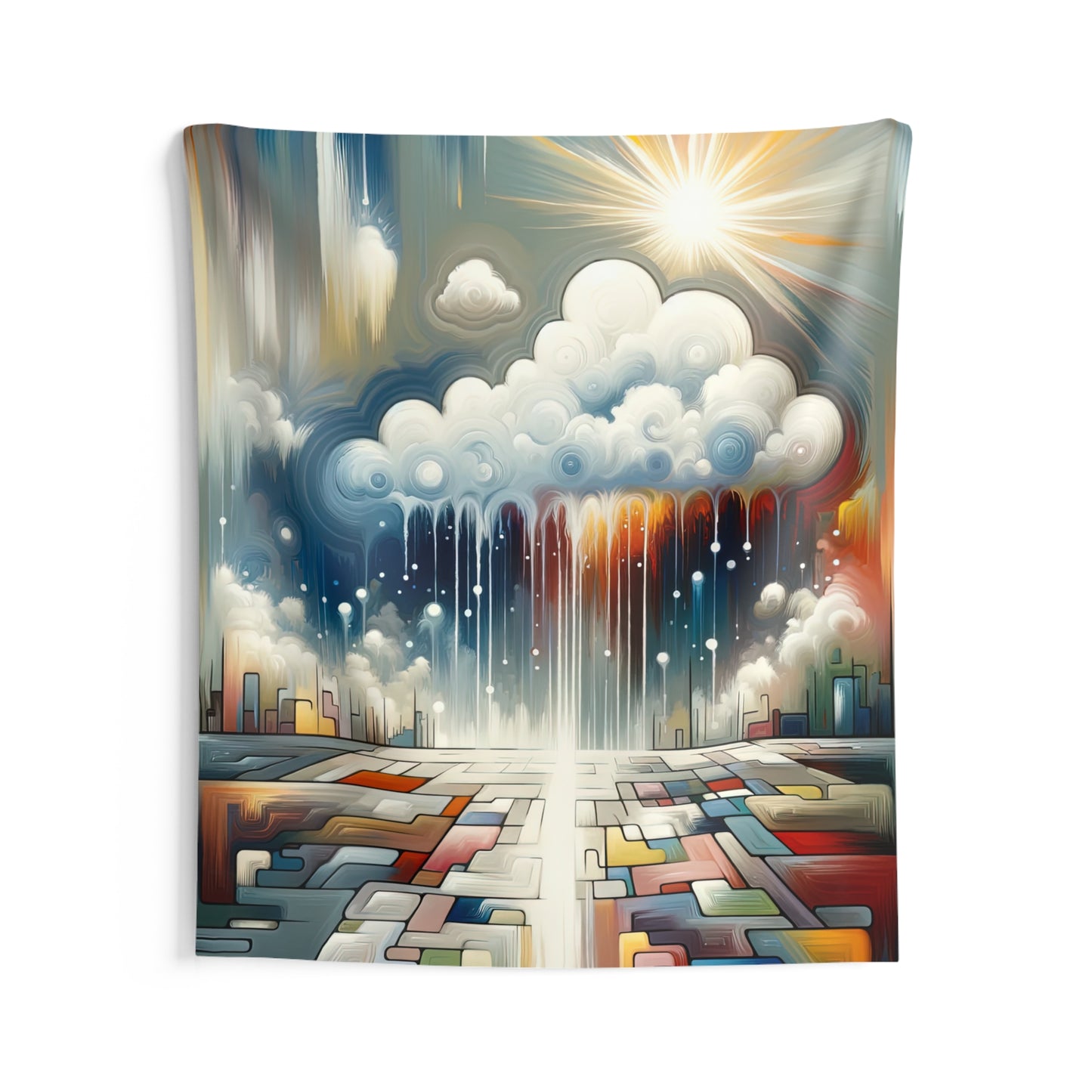 Grounding Silver Clouds Indoor Wall Tapestries