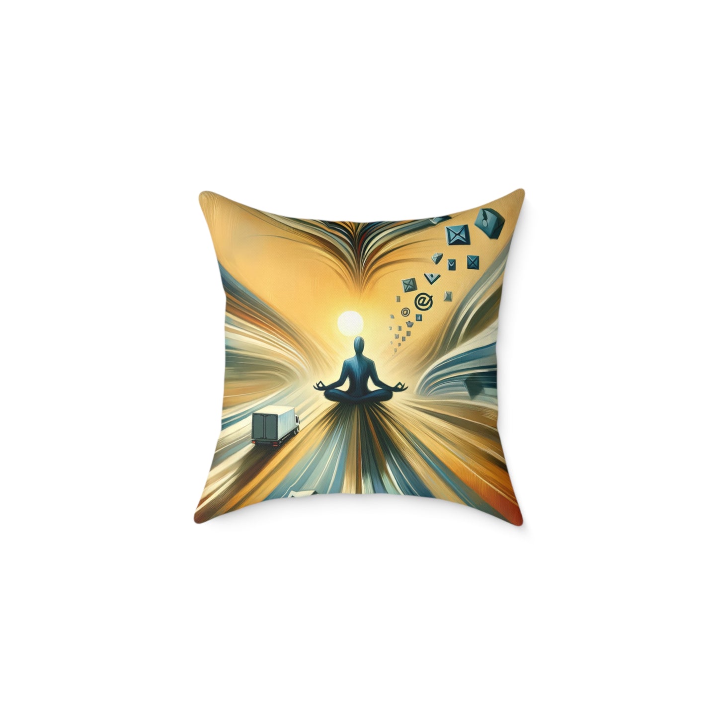 Meditative Commute Flow Spun Polyester Pillow