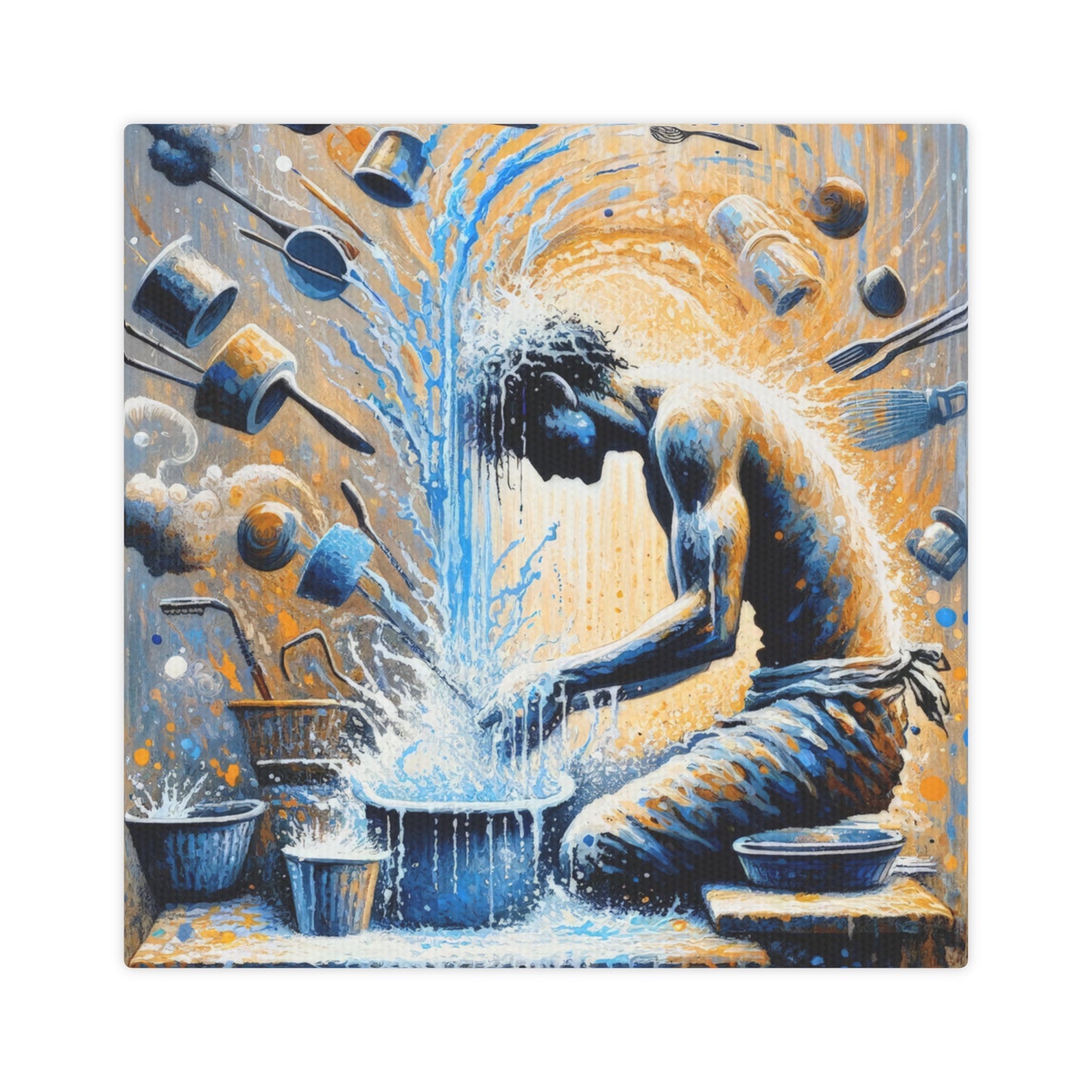 Meditative Kinetic Tachism Canvas Photo Tile