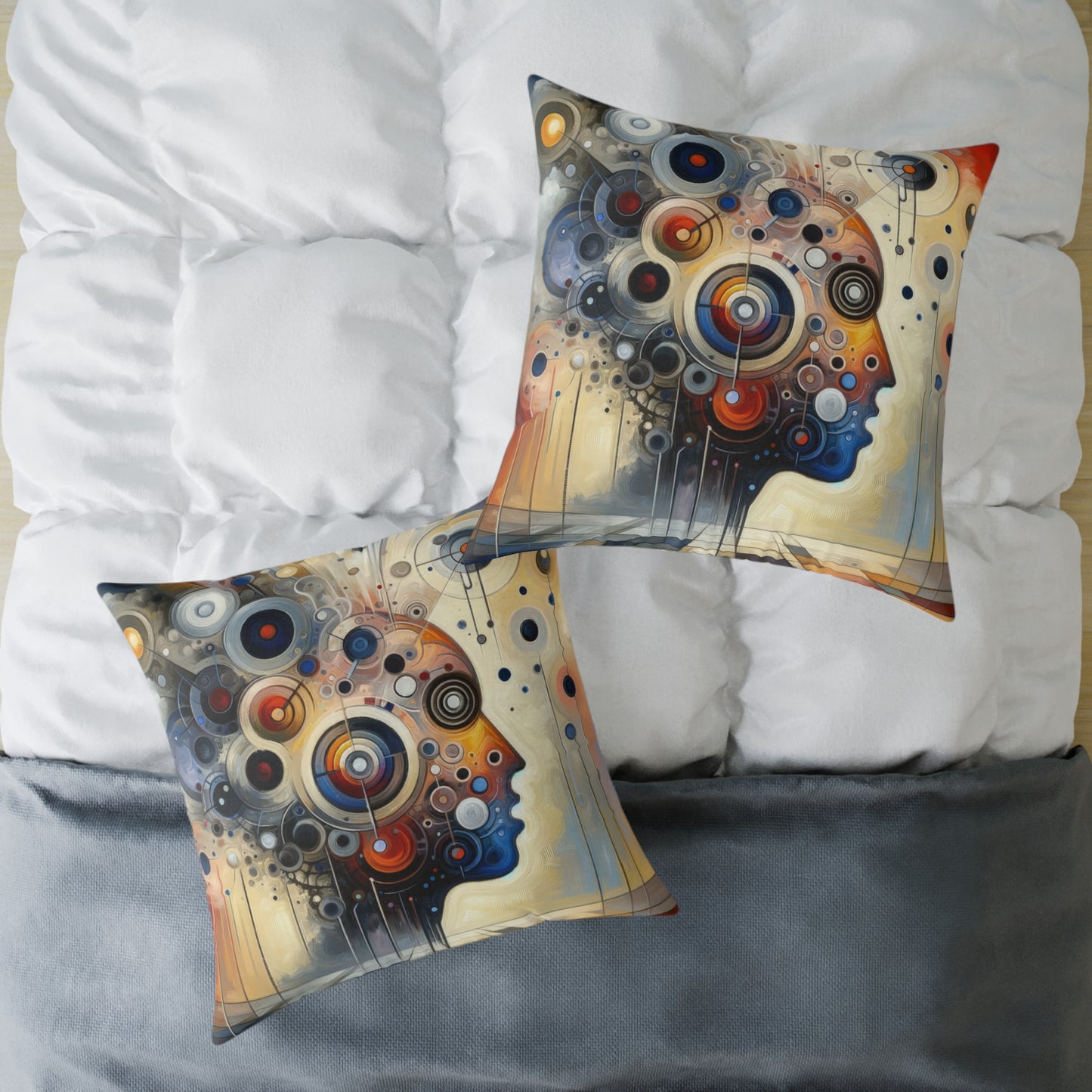 Mindful Tachism Engagement Spun Polyester Pillow