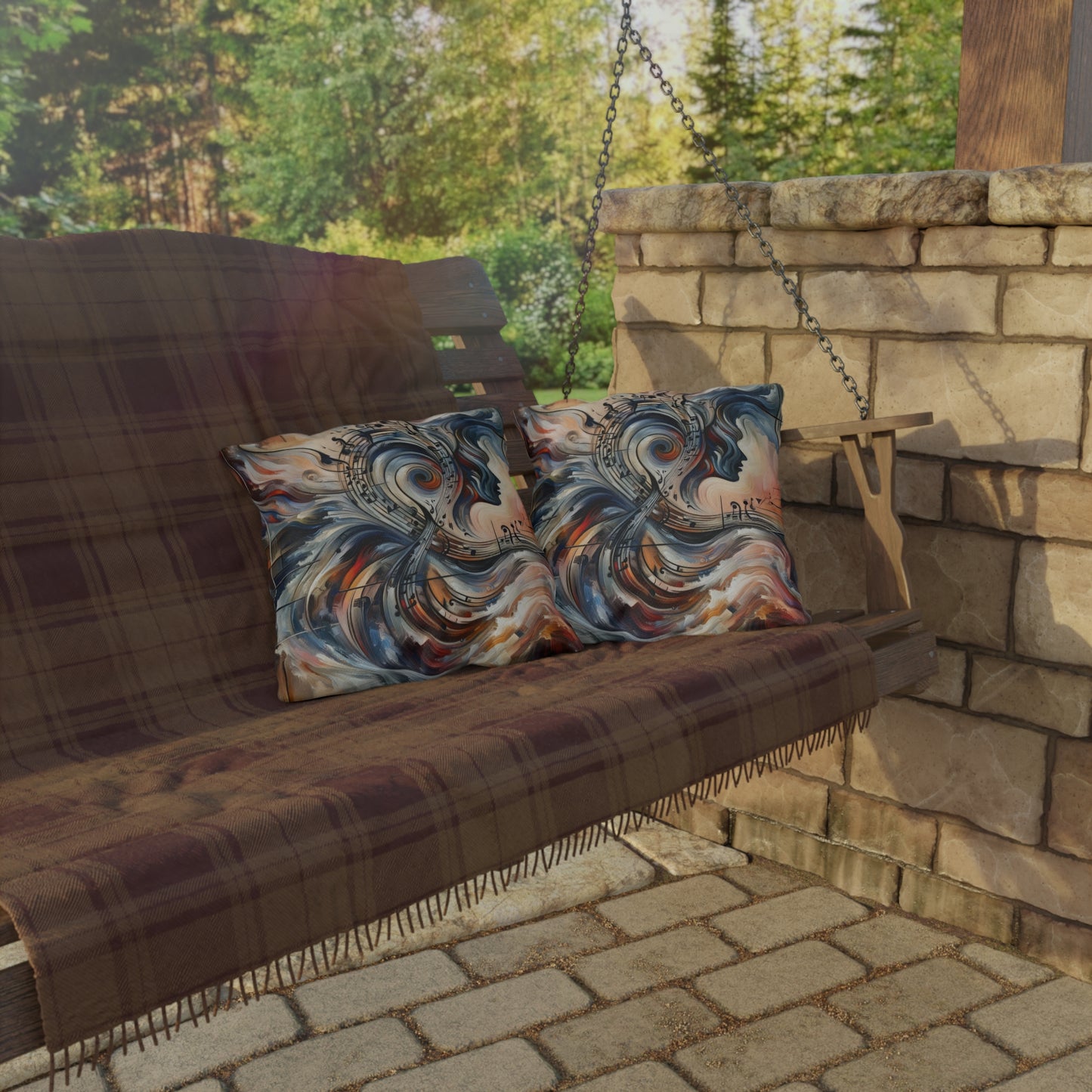 Symphonic Empathic Swirls Outdoor Pillows