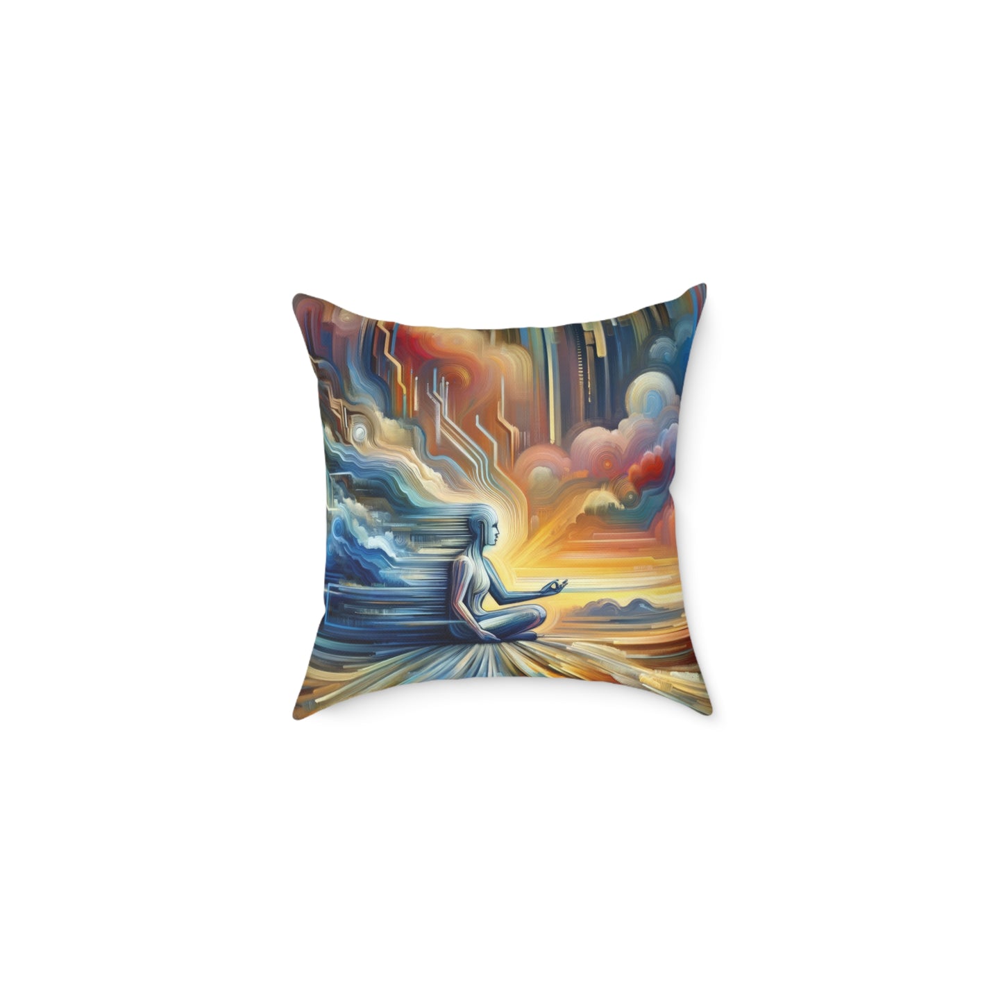 Eternal Digital Meditation Spun Polyester Pillow