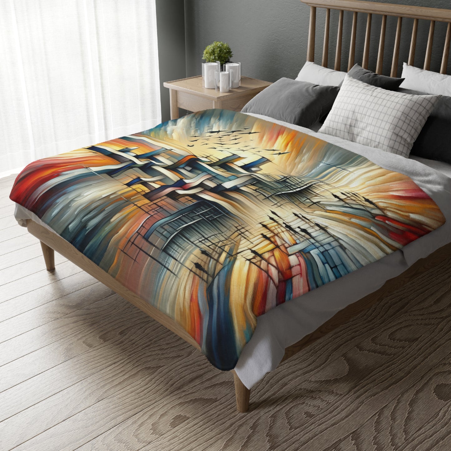 Sovereign Reflective Scaffolding Velveteen Microfiber Blanket (Two-sided print)