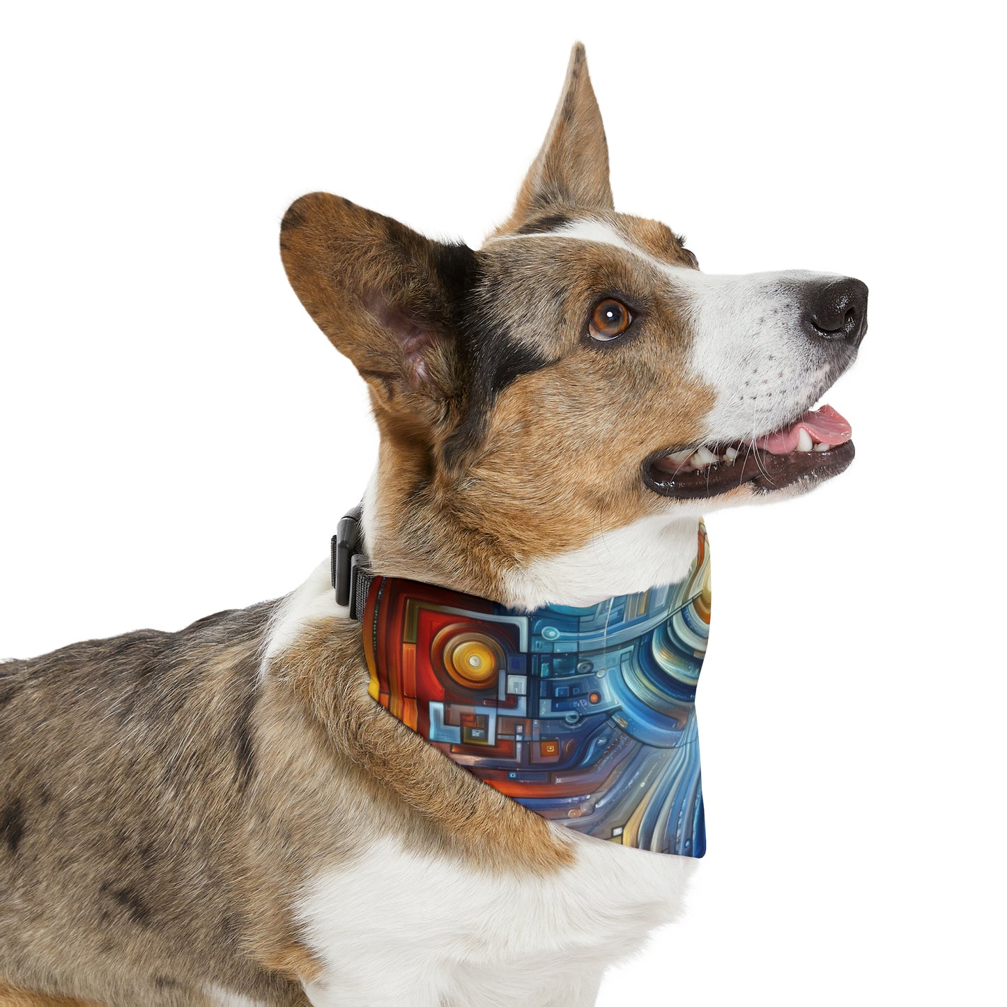 Digital Tachism Connectivity Pet Bandana Collar