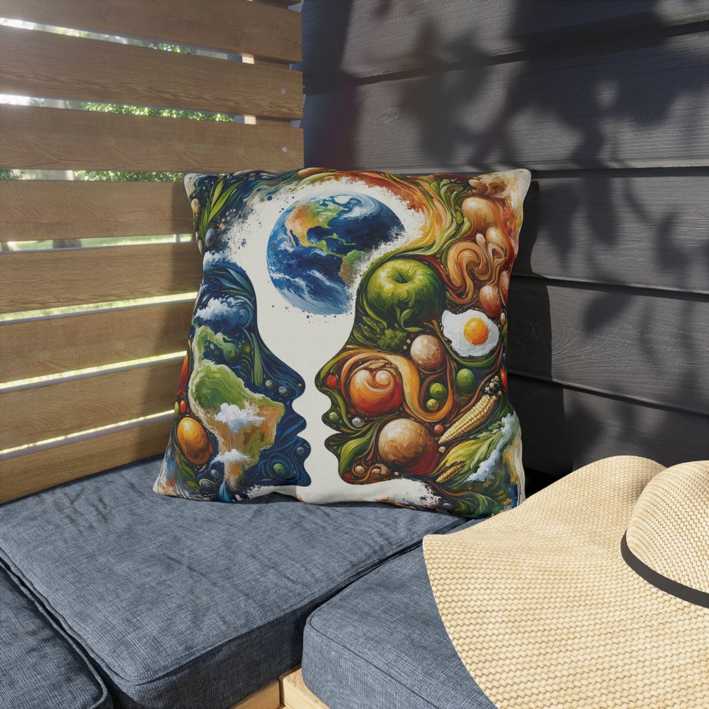 Earthly Dialogue Feast Outdoor Pillows