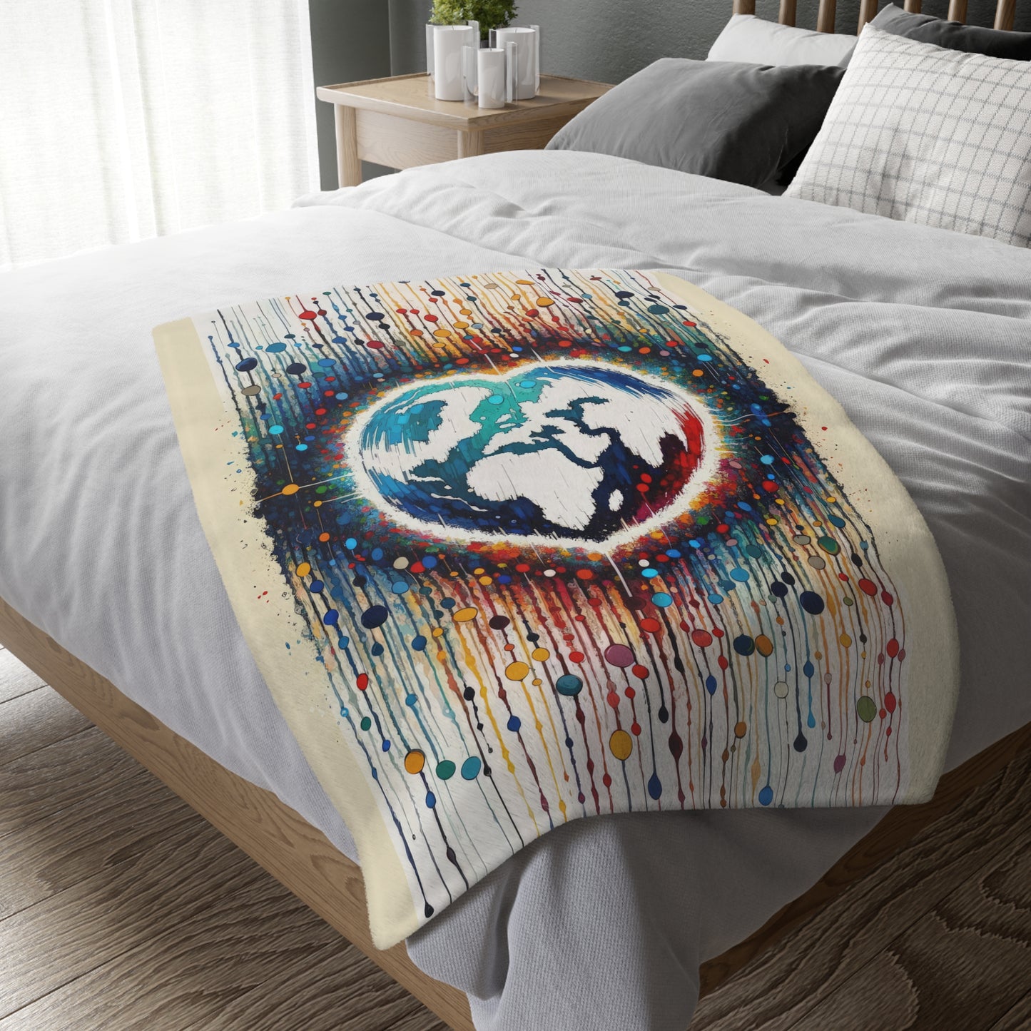 Heartbeats Synchronizing Peace Velveteen Microfiber Blanket (Two-sided print)