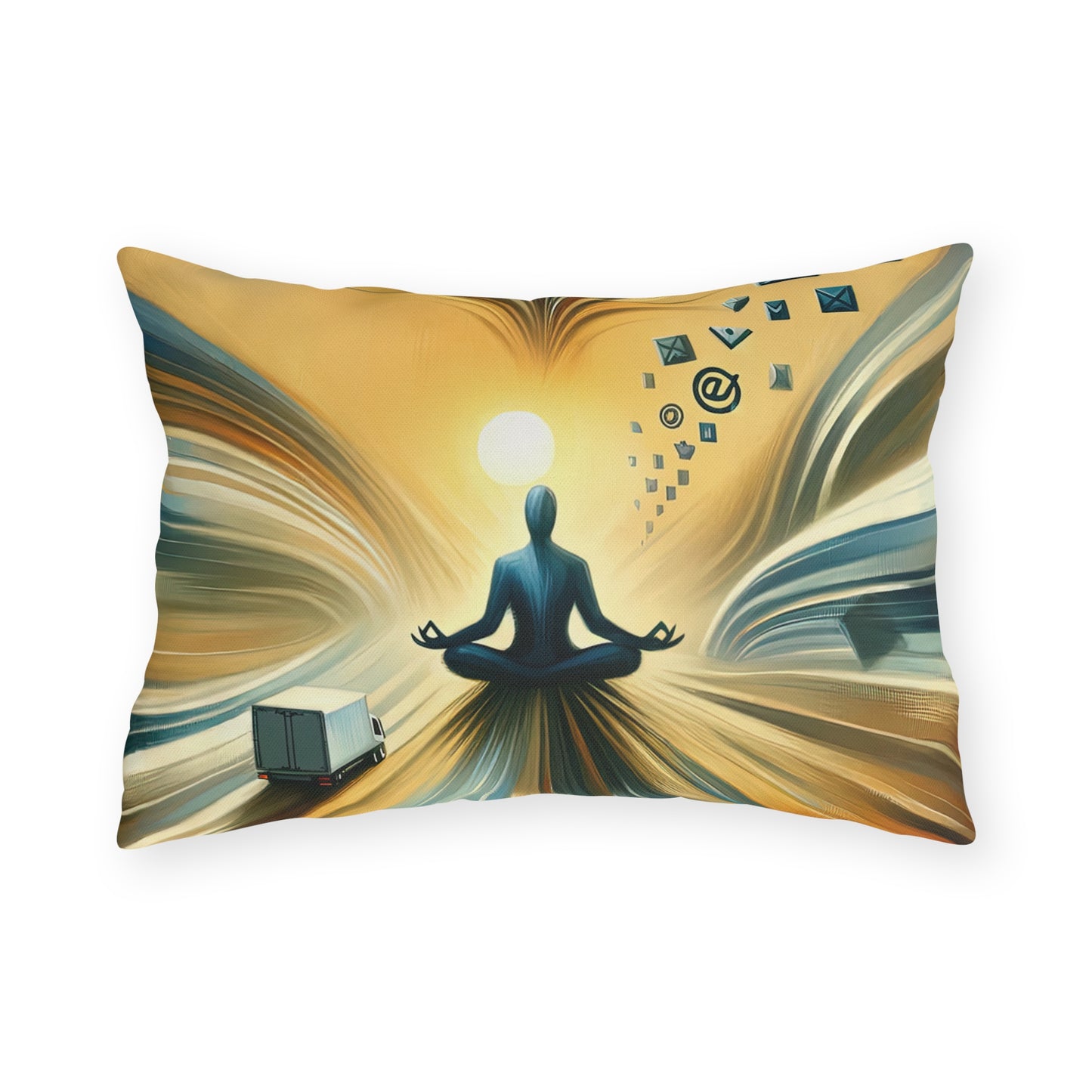 Meditative Commute Flow Outdoor Pillows