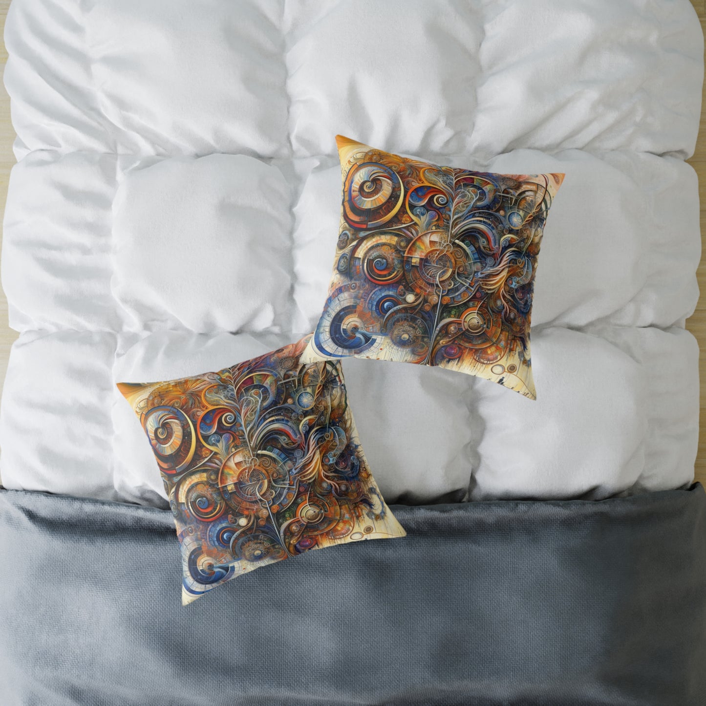 Ethos Web Abstract Spun Polyester Pillow