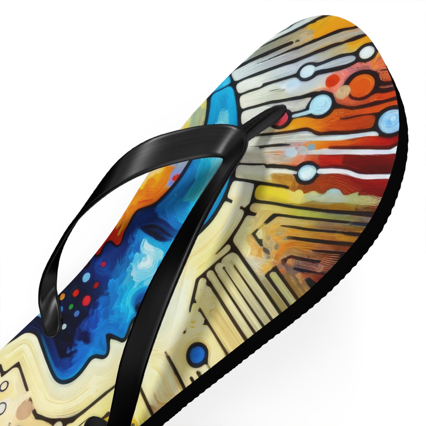 Empathetic Connection Abstract Flip Flops