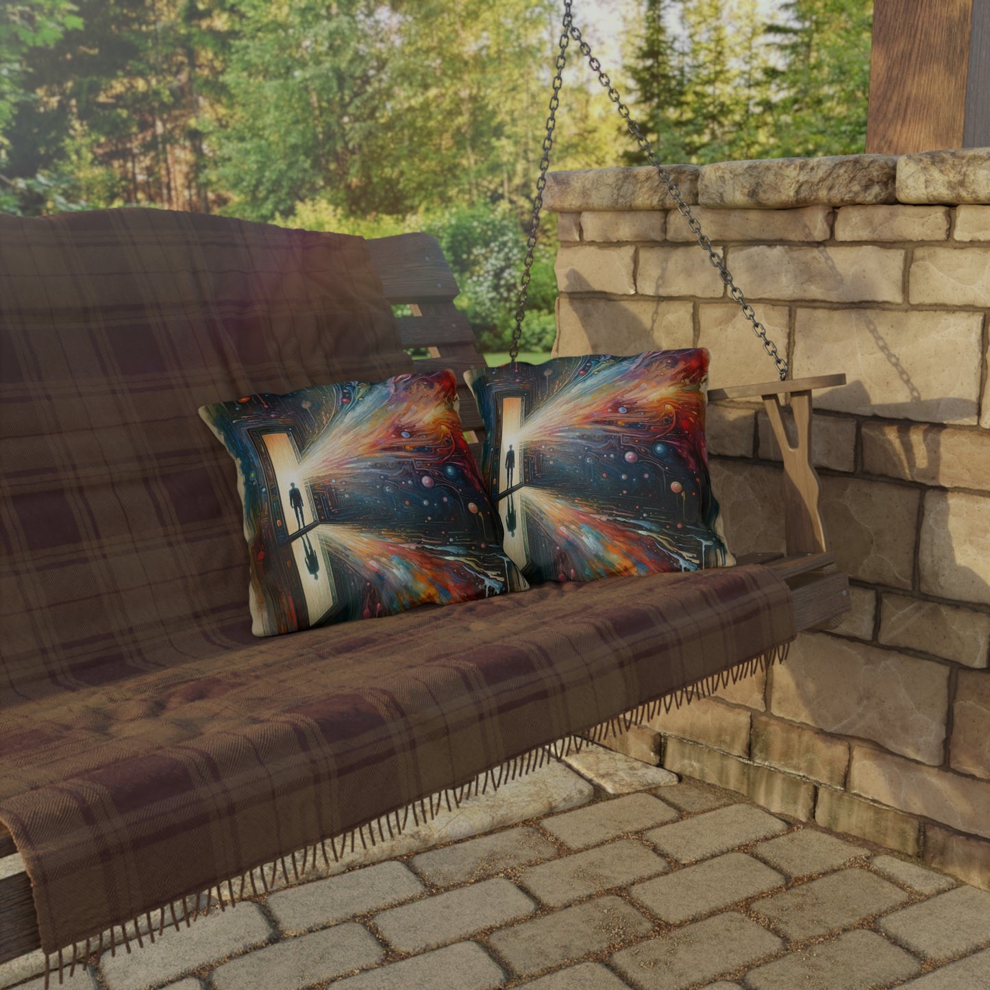 Mirror Wholeness Tachism Outdoor Pillows