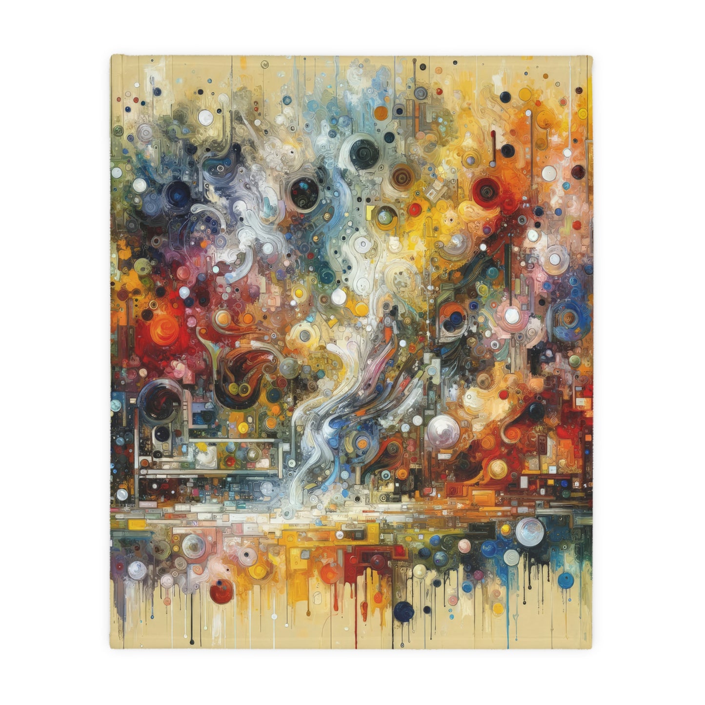 Perception Mosaic Abstract Velveteen Microfiber Blanket (Two-sided print)