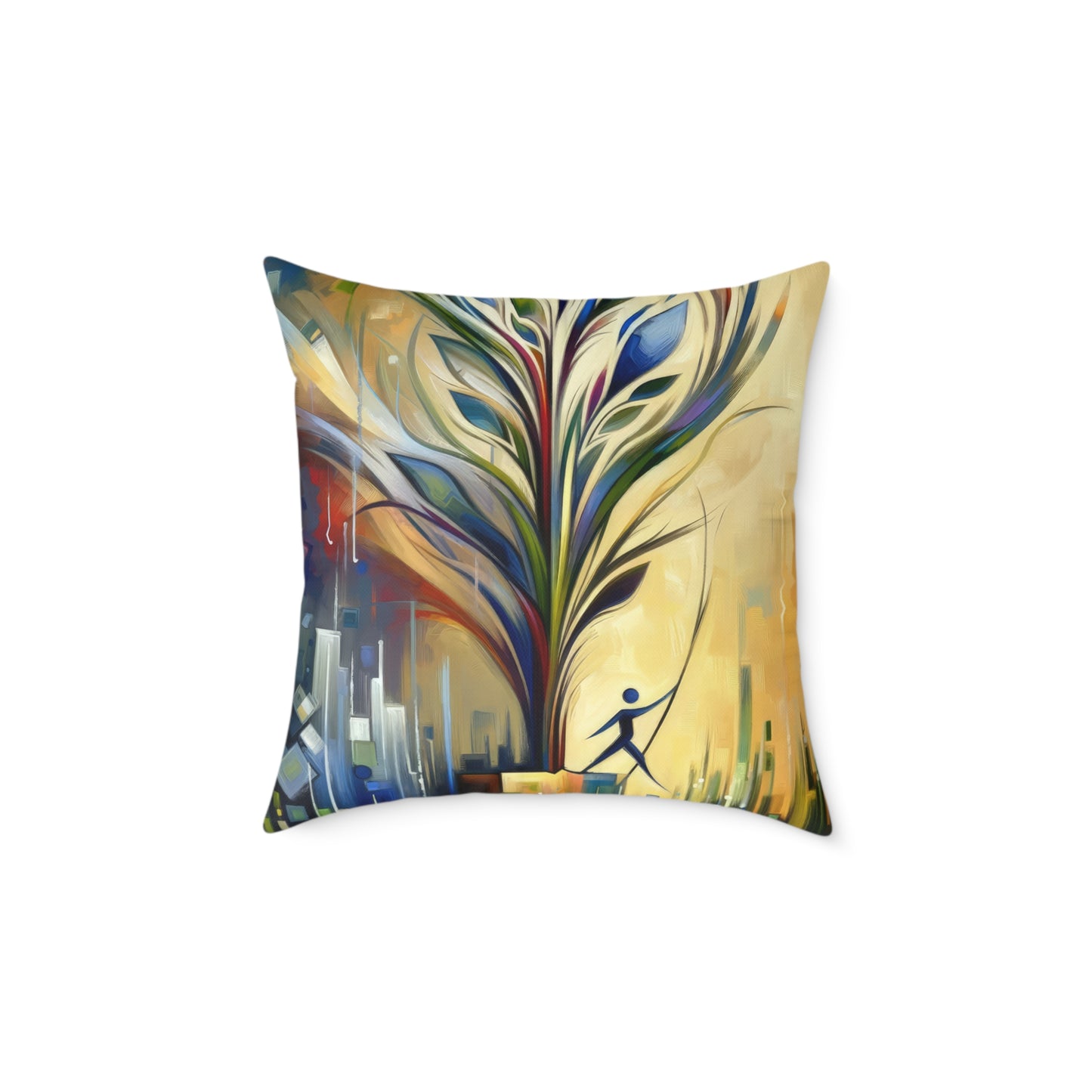 Pruning Distraction Tachism Spun Polyester Pillow