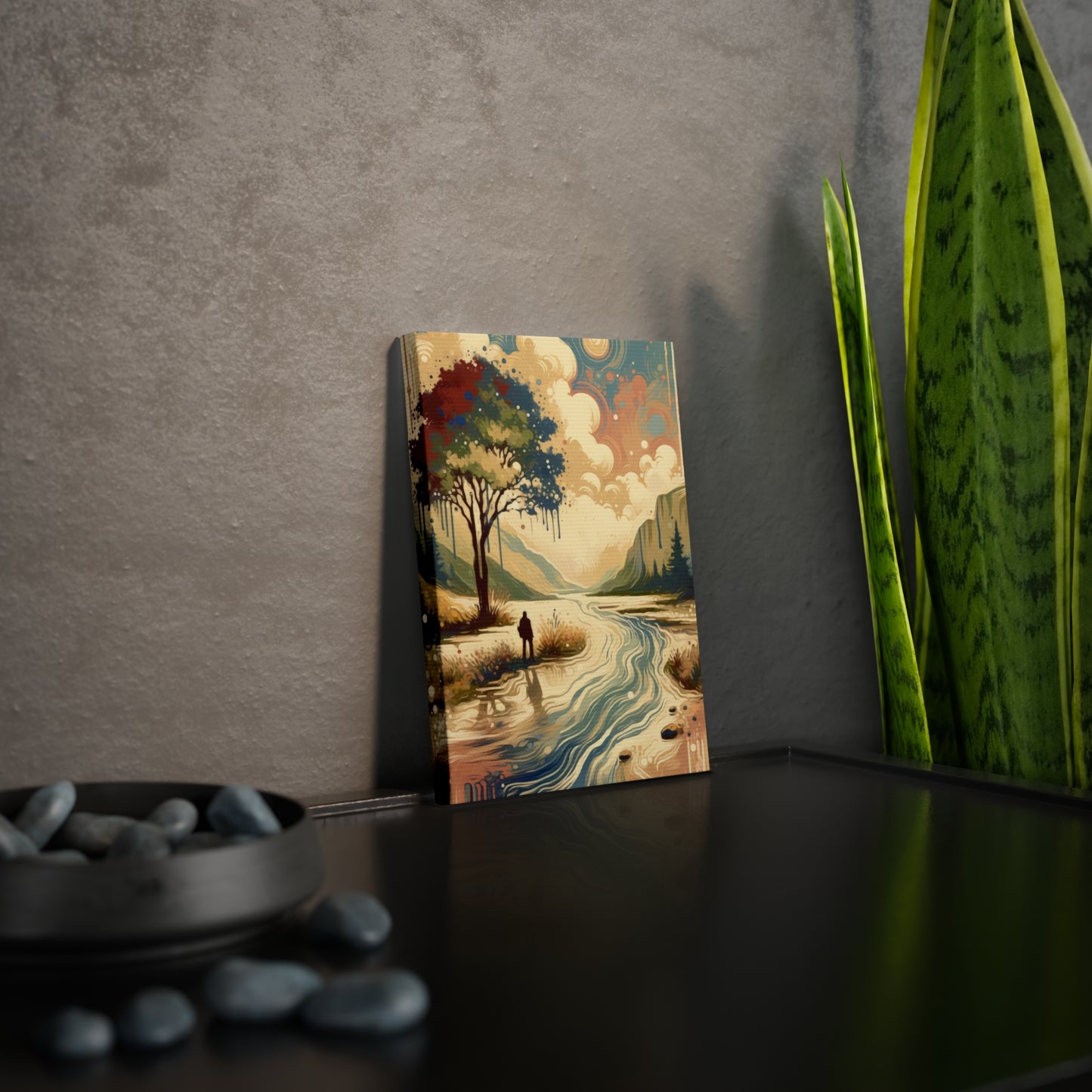 Serene Stream Sojourn Canvas Photo Tile