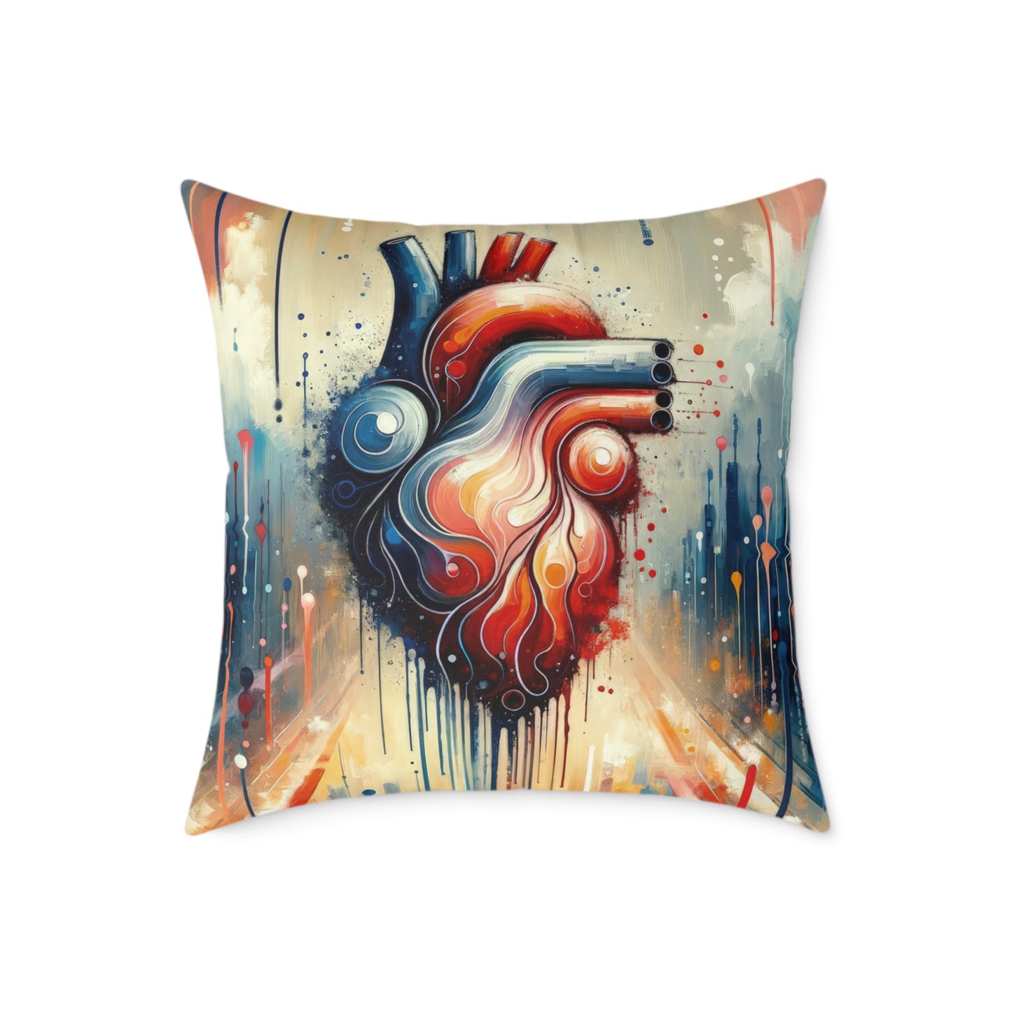 Rhythmic Heart Harmony Spun Polyester Pillow