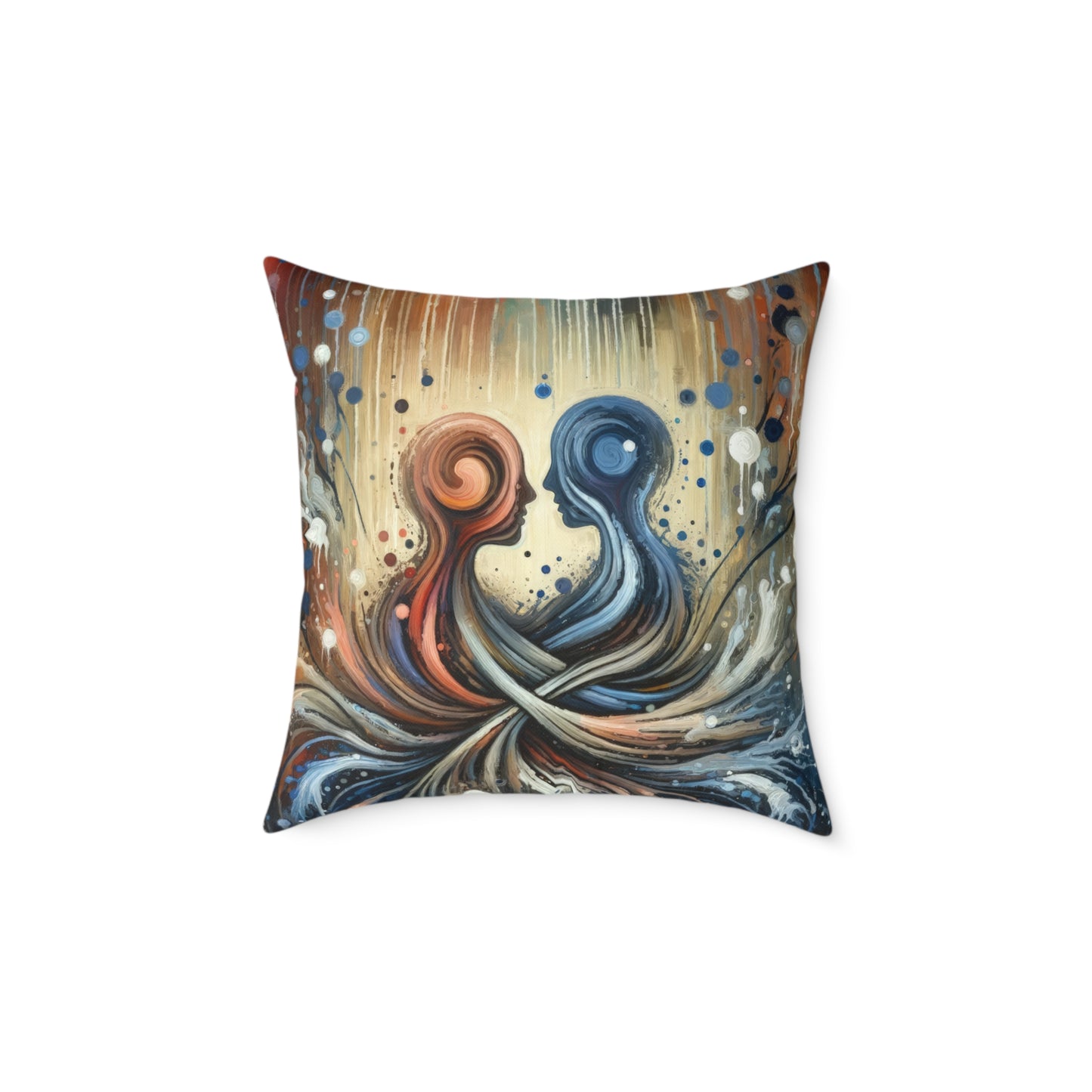 Empathic Connection Tachism Spun Polyester Pillow