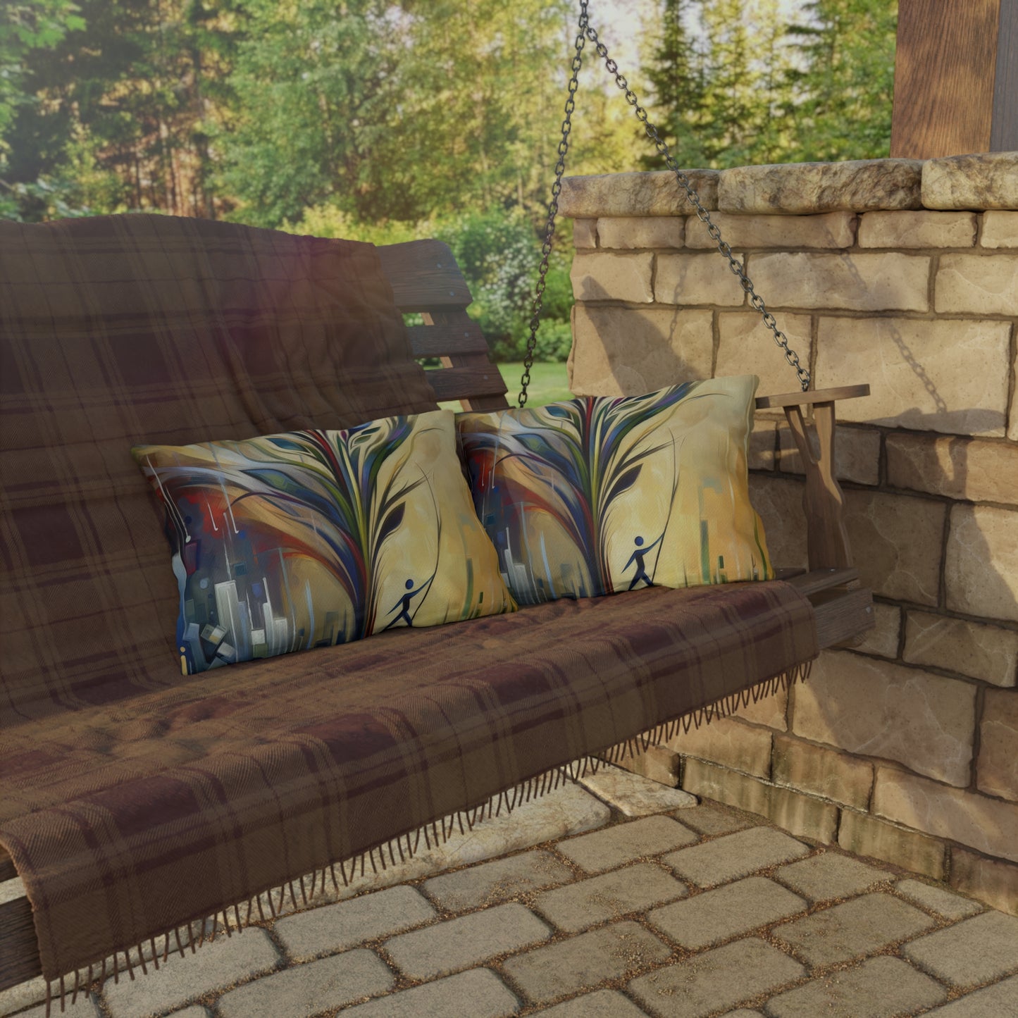 Pruning Distraction Tachism Outdoor Pillows