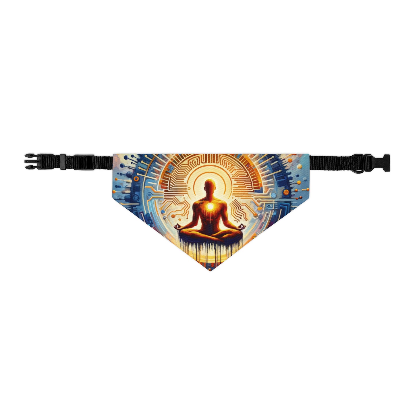 Meditative Technological Fusion Pet Bandana Collar