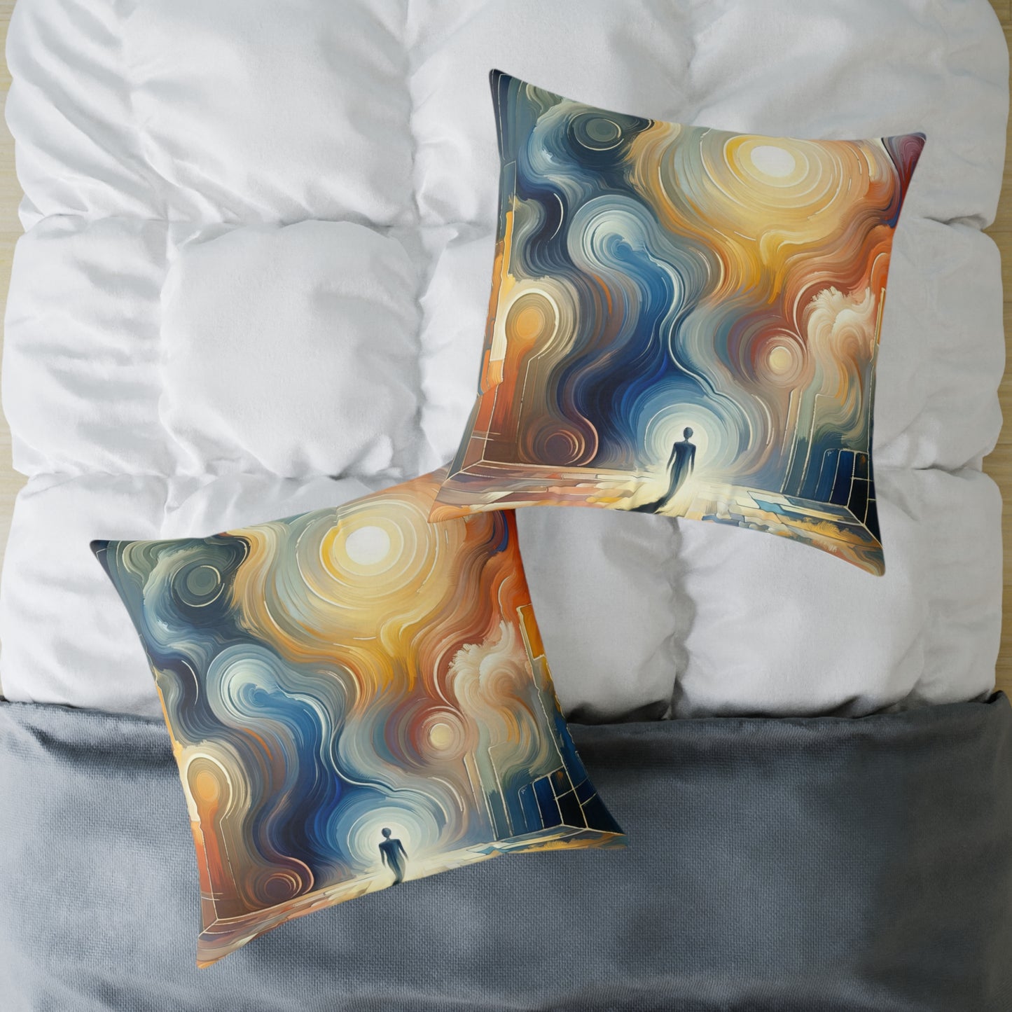 Spiritual Tranquil Sanctuary Spun Polyester Pillow