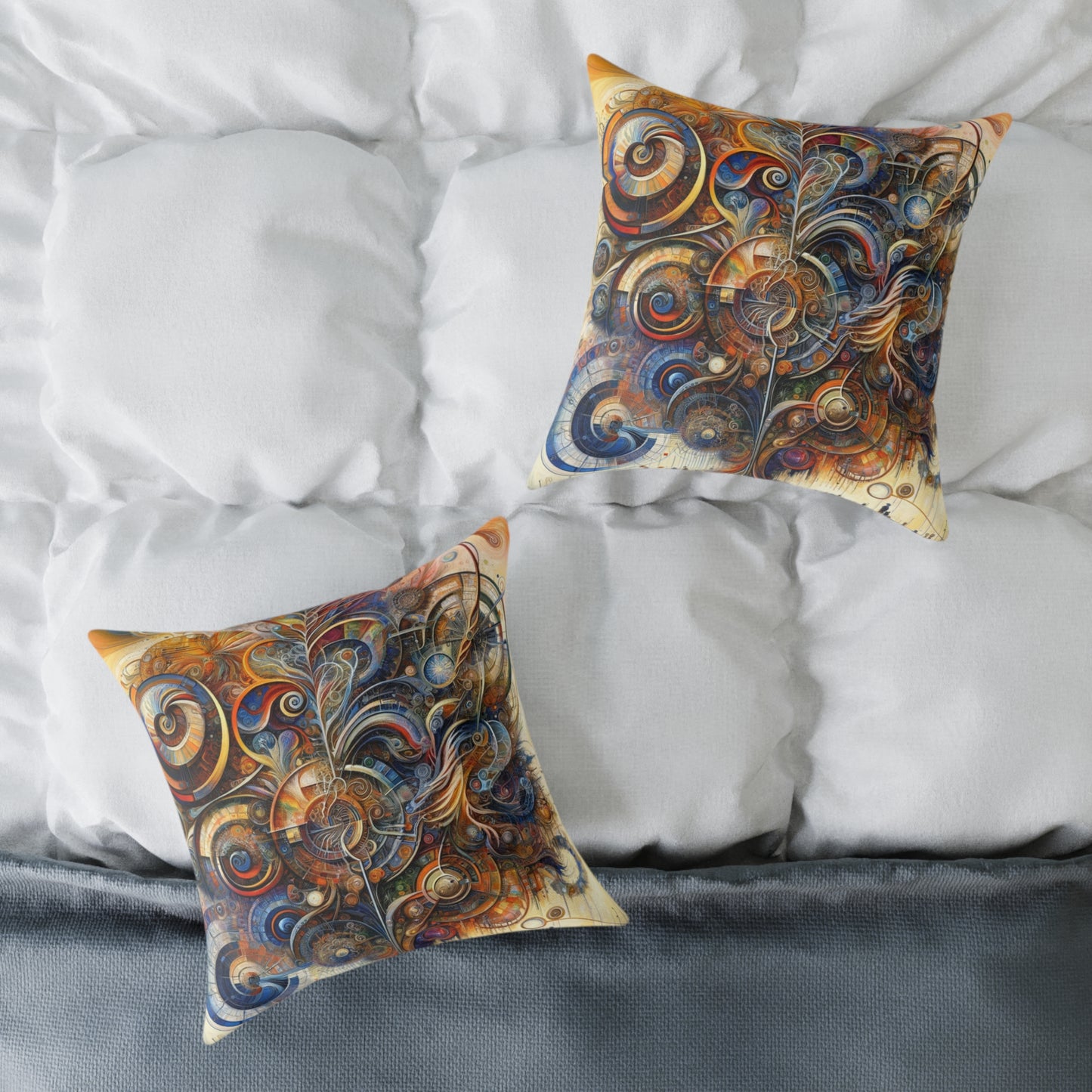 Ethos Web Abstract Spun Polyester Pillow