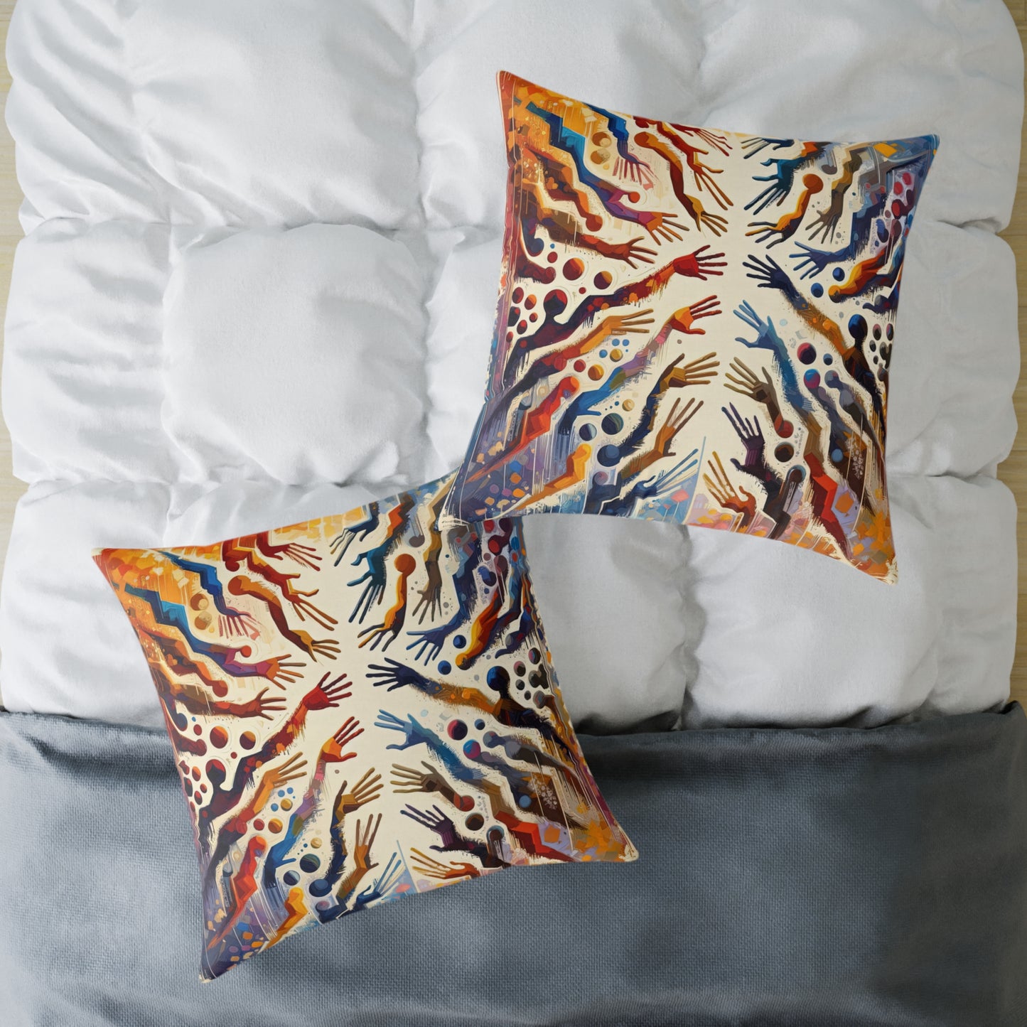 Architects Wisdom Tachism Spun Polyester Pillow