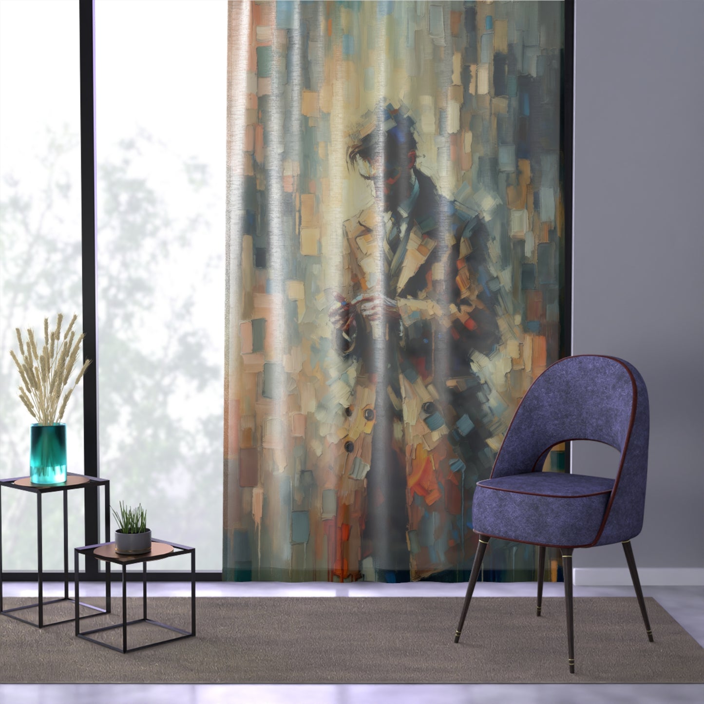 Urban Tachism Encounter Window Curtain