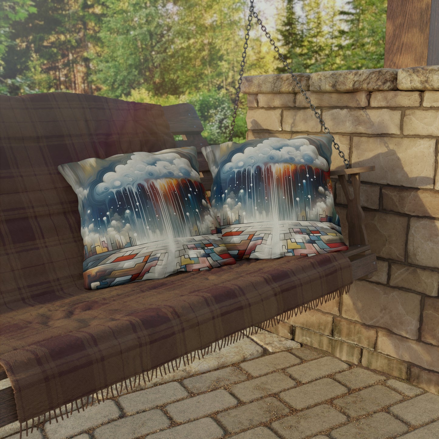 Grounding Silver Clouds Outdoor Pillows