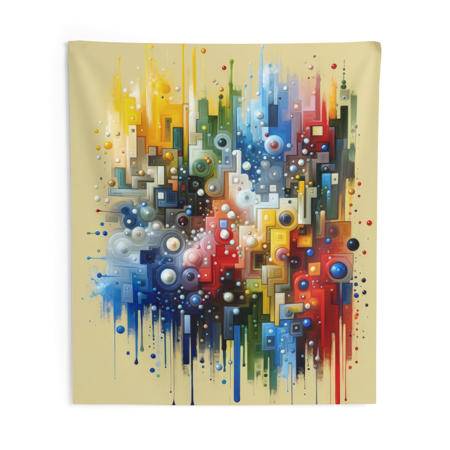 Connected Chromatic Tachism Indoor Wall Tapestries