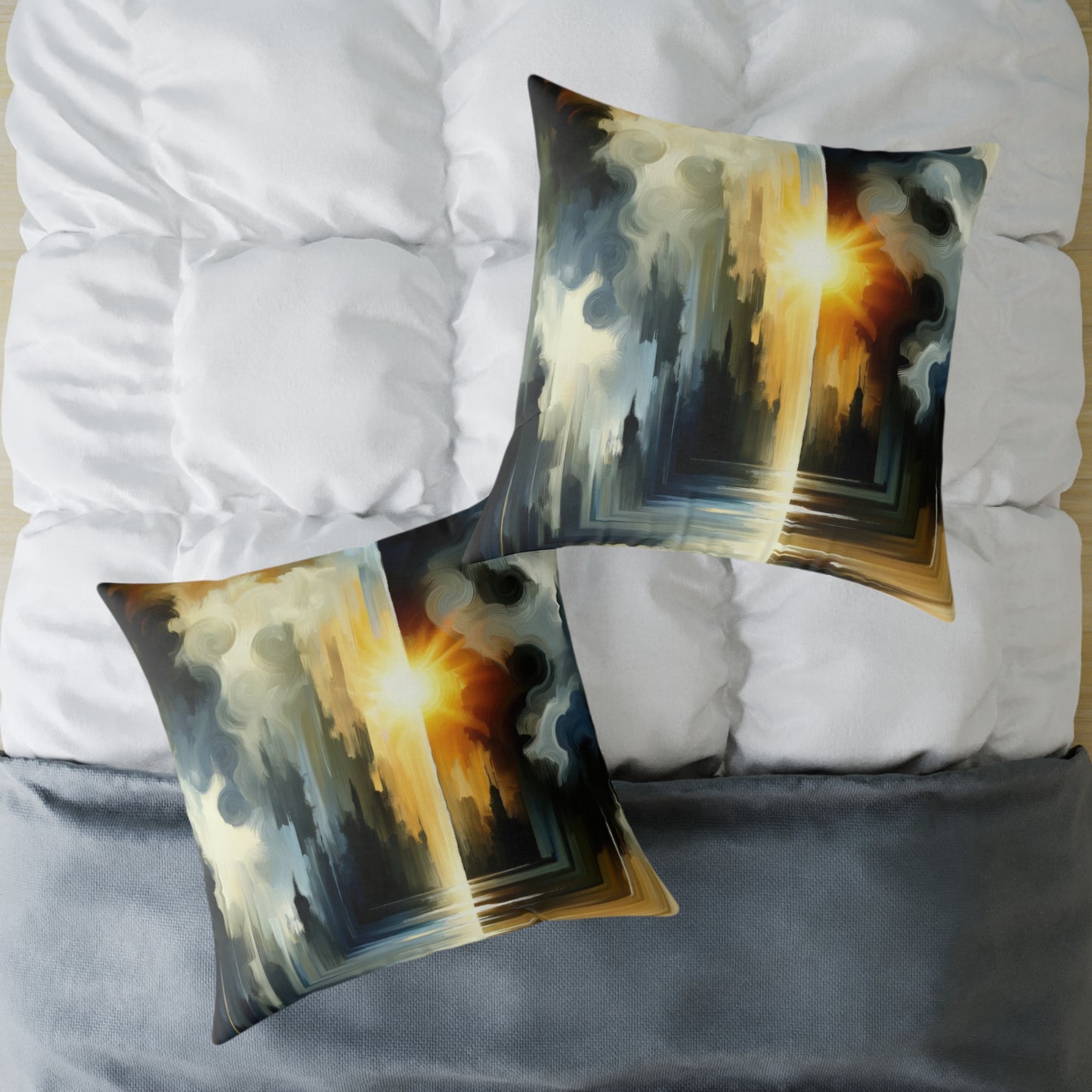 Dawn Dispels Darkness Spun Polyester Pillow