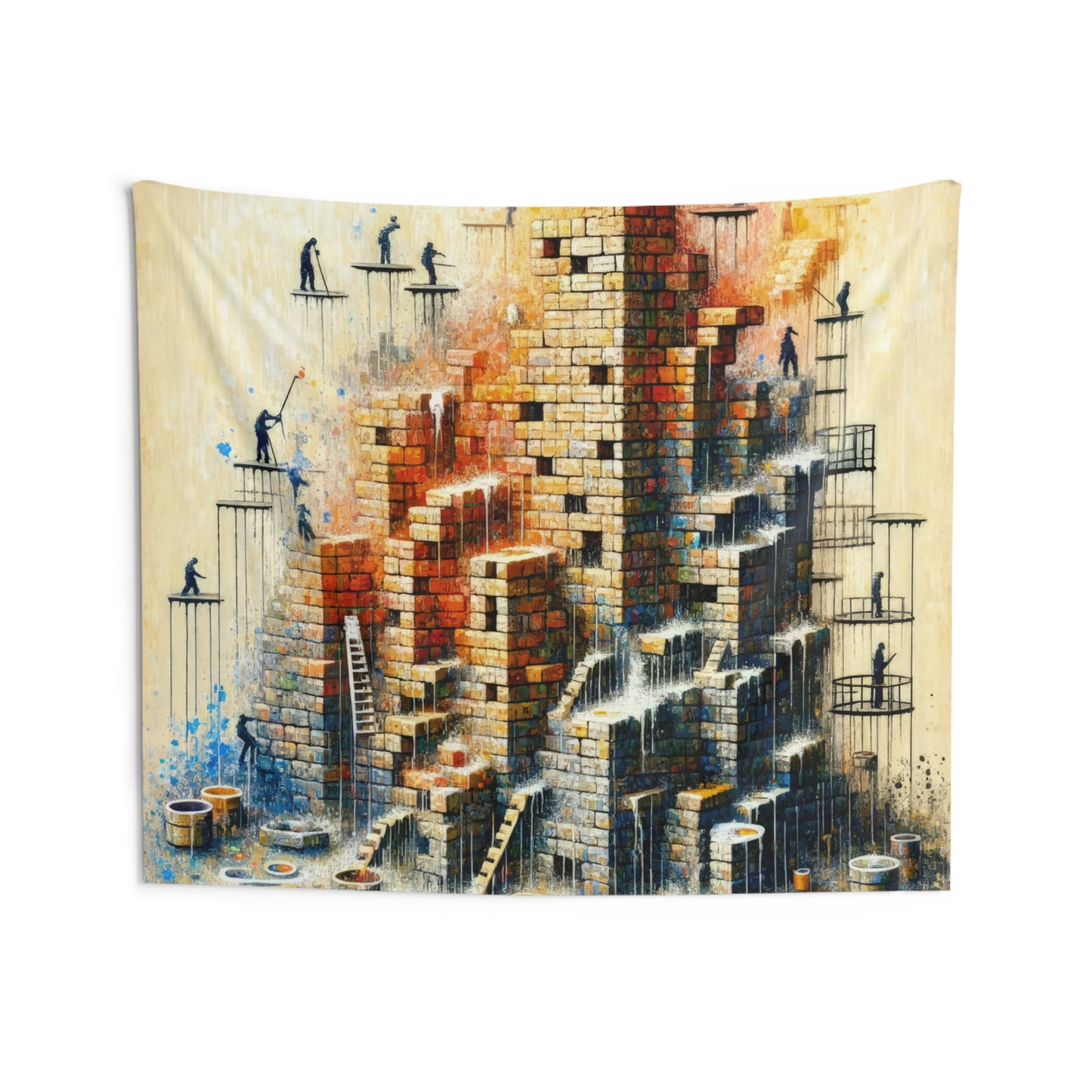 Actions Constructing Society Indoor Wall Tapestries
